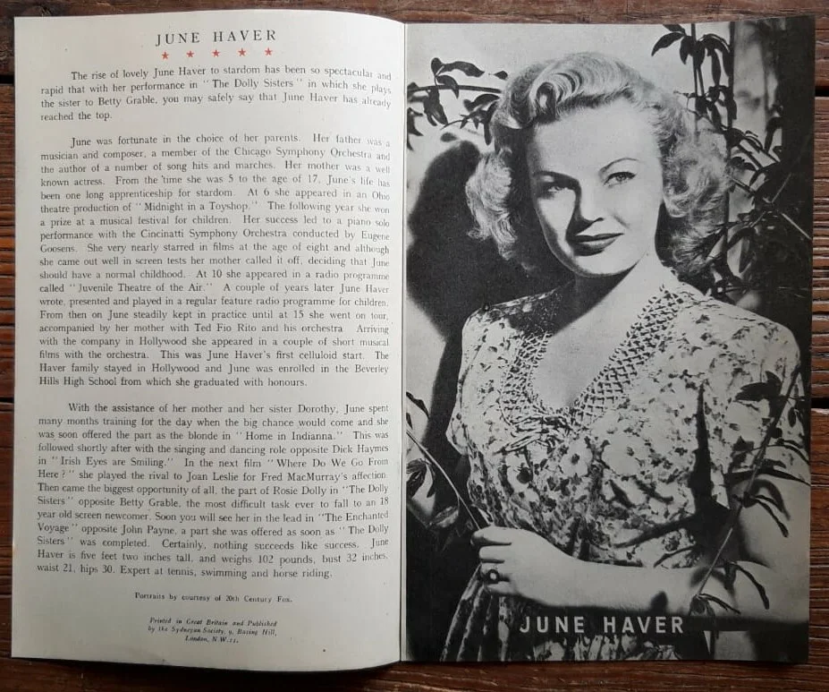 Booklet 8 pages, 50s (210x135mm) - JUNE HAVER - A Rising Star of Stage & Screen, изображение 2
