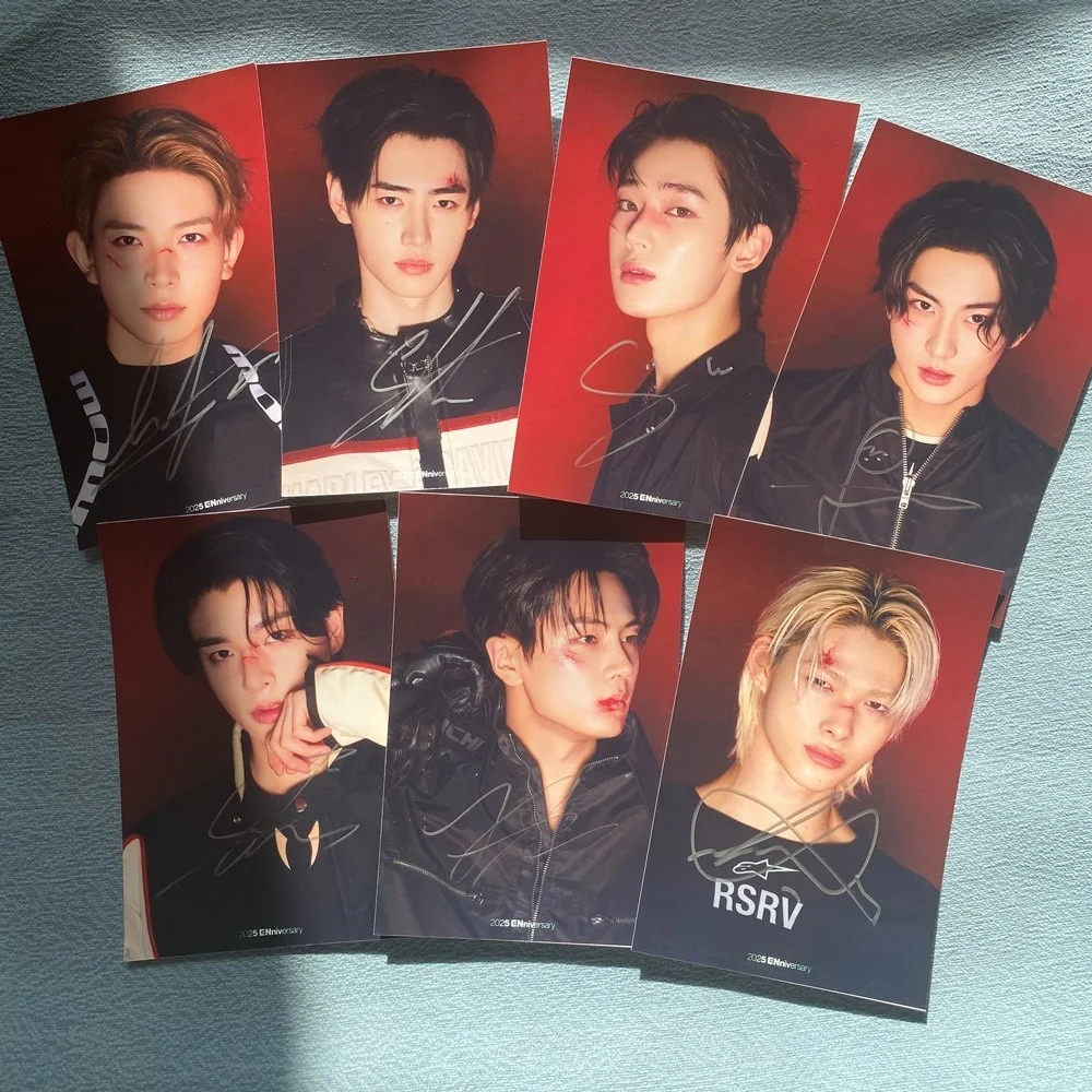 ENHYPEN Autographed Signed Photo For ENniversary FAMILY K-POP Collection 2025B, изображение 2