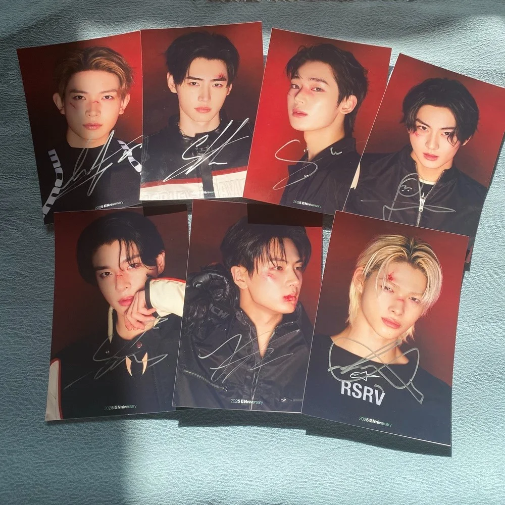 ENHYPEN Autographed Signed Photo For ENniversary FAMILY K-POP Collection 2025B, изображение 3