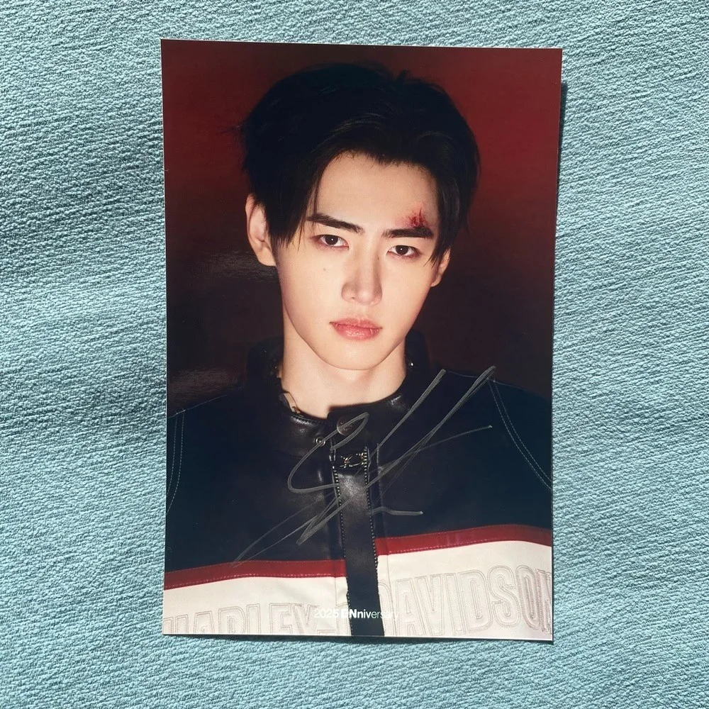 ENHYPEN Autographed Signed Photo For ENniversary FAMILY K-POP Collection 2025B, изображение 4