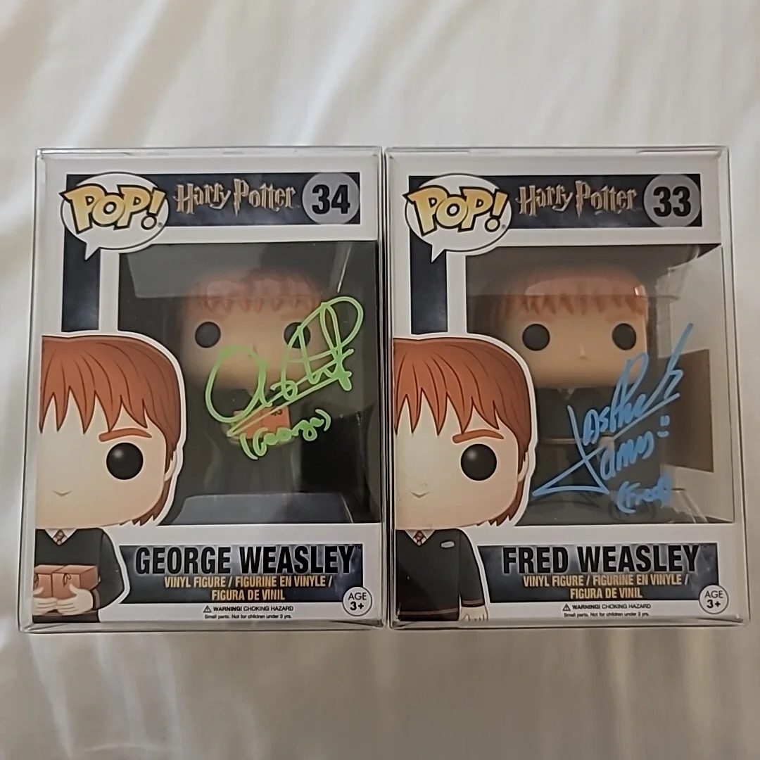 Harry Potter Weasley Twins Signed Funko Pops # 33,34. Hand Signed At..., image 3