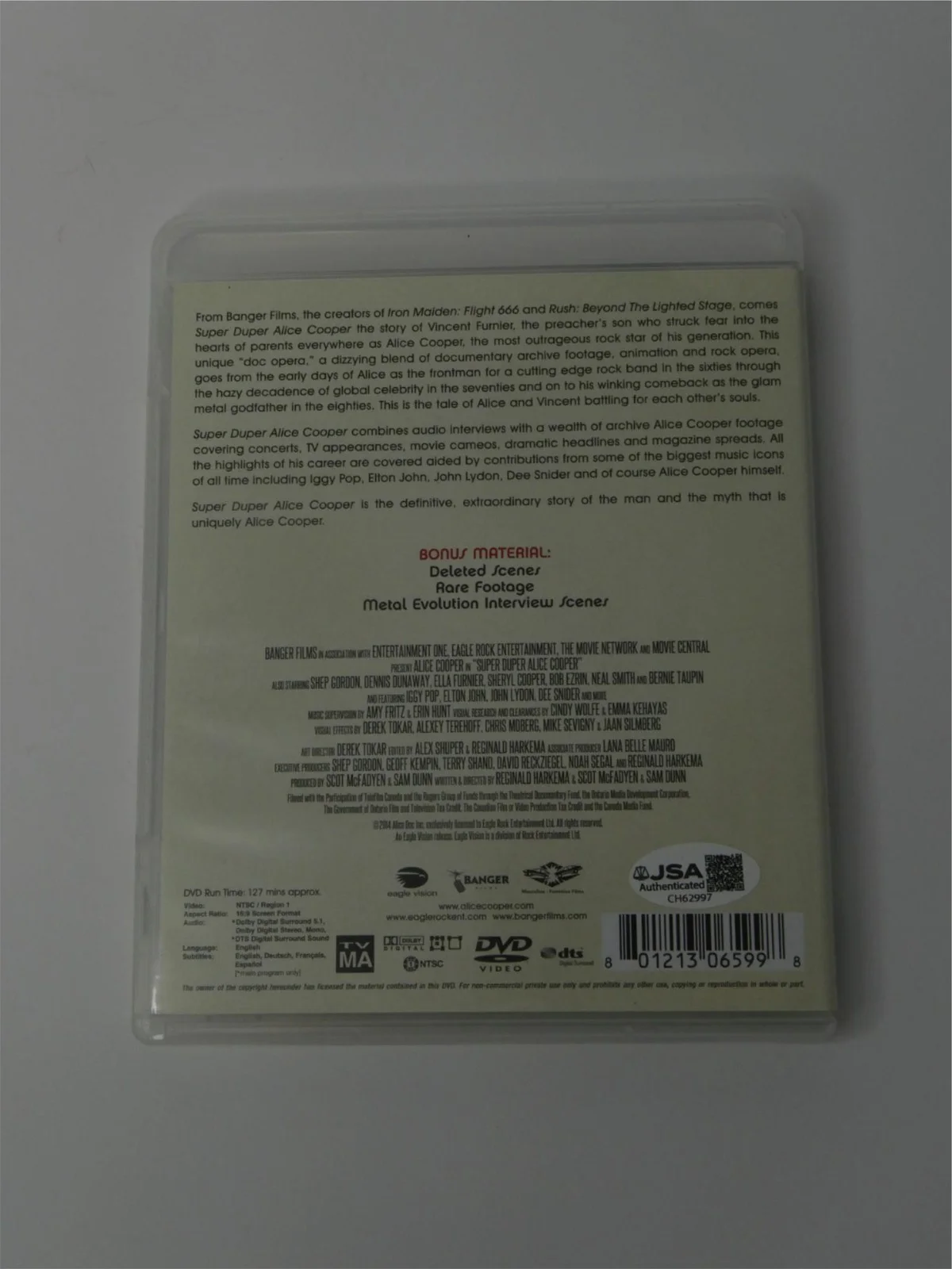 Alice Cooper Signed DVD Cover Super Duper Documentary Autographed JSA COA, image 5