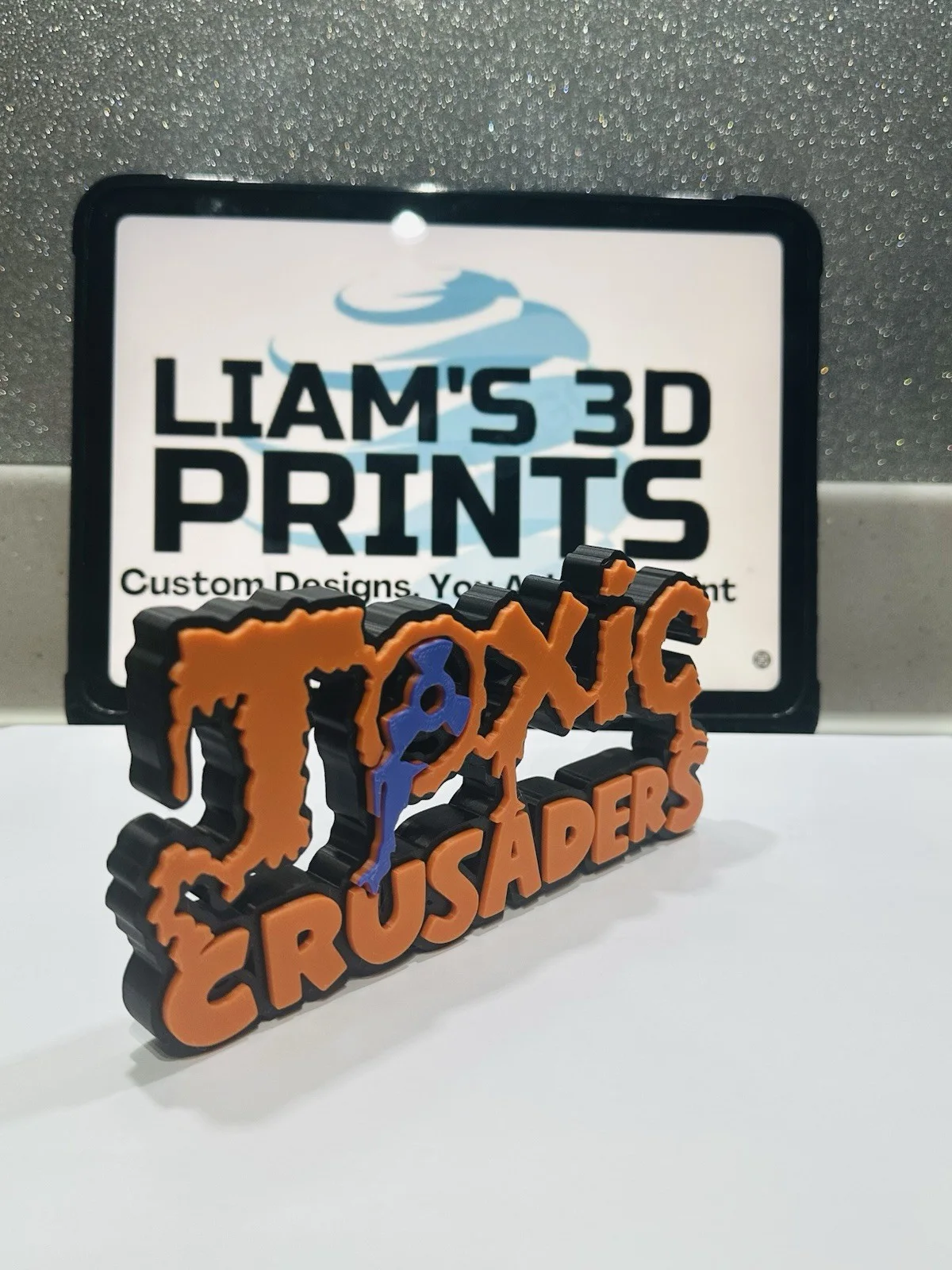 Decorative Toxic Crusaders logo Sign Display Figures Mancave Self Standing, image 3