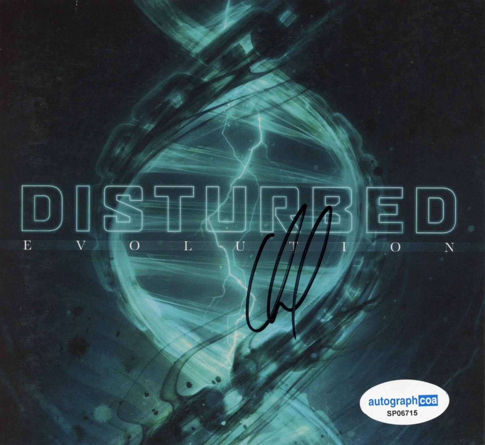 David Draiman Disturbed Signed Autograph Evolution CD Cover Framed ACOA COA, image 2