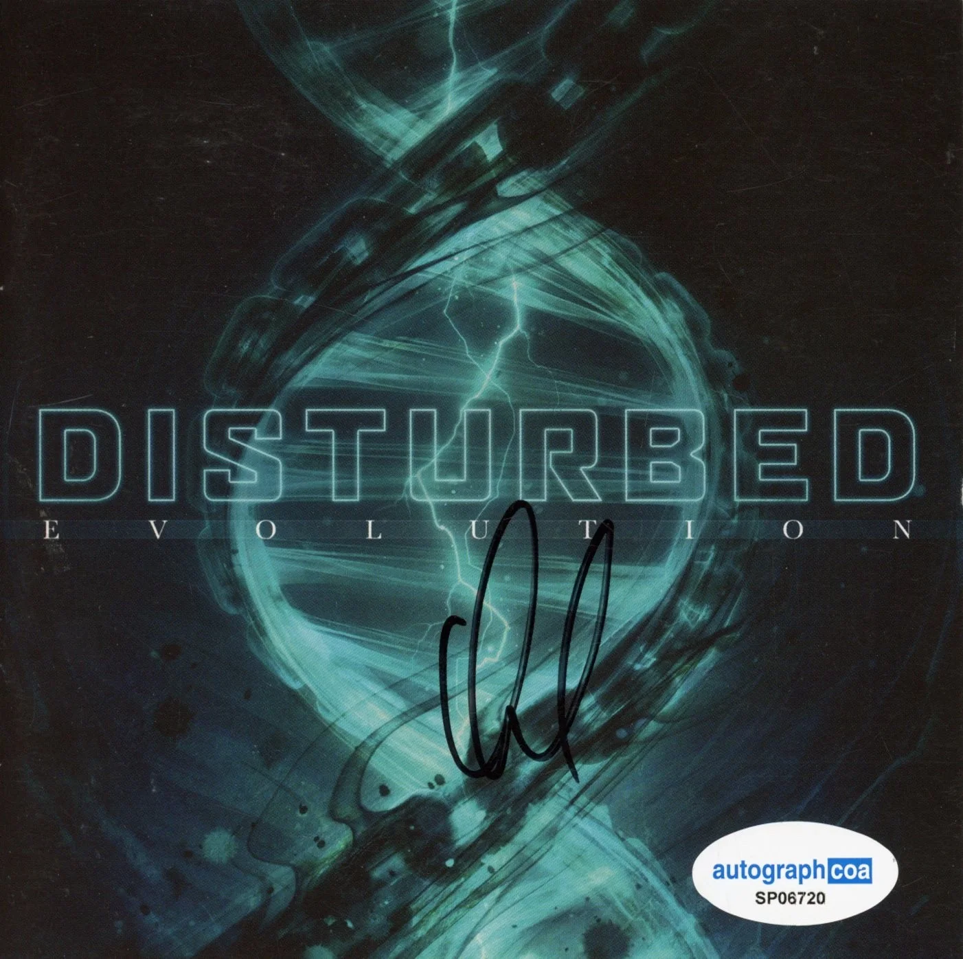 David Draiman Disturbed Signed Autograph Evolution CD Cover Framed ACOA COA, image 2