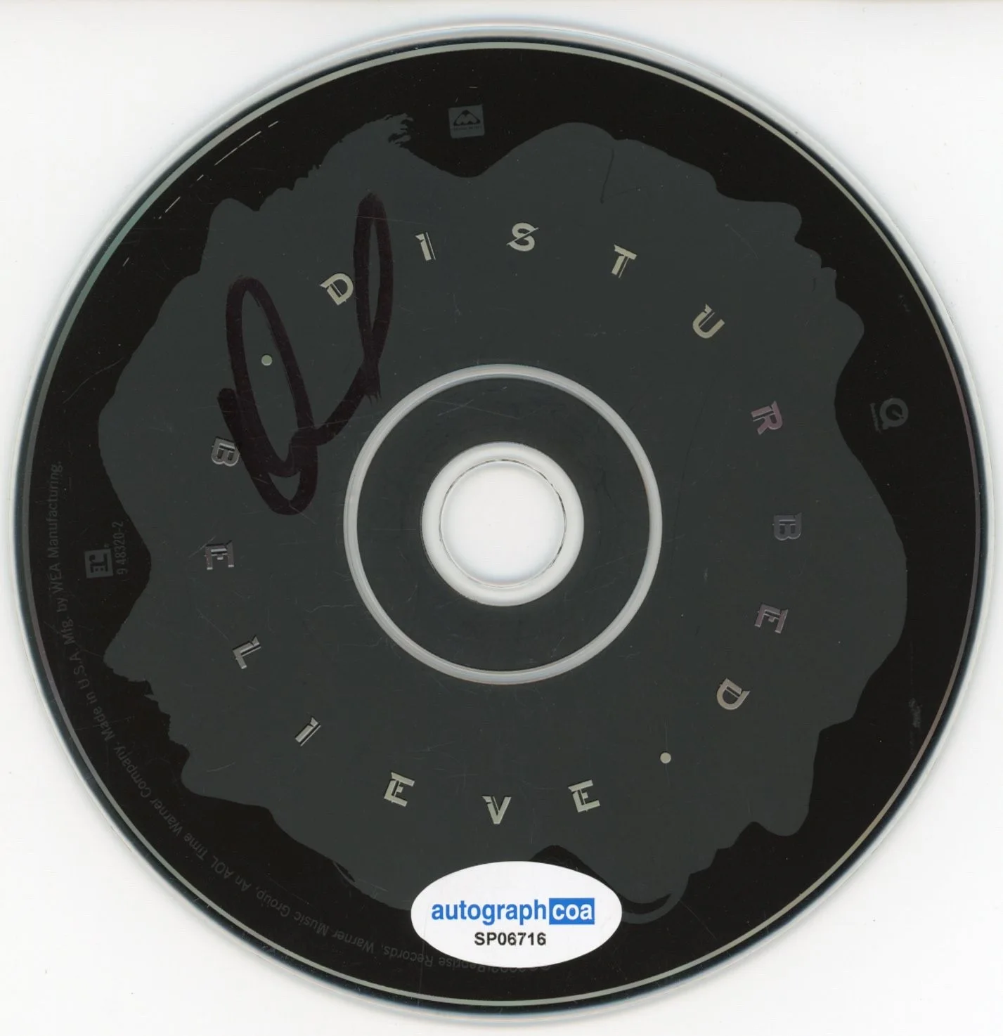 David Draiman Disturbed Signed Autograph Believe CD Framed Band Singer ACOA COA, image 2