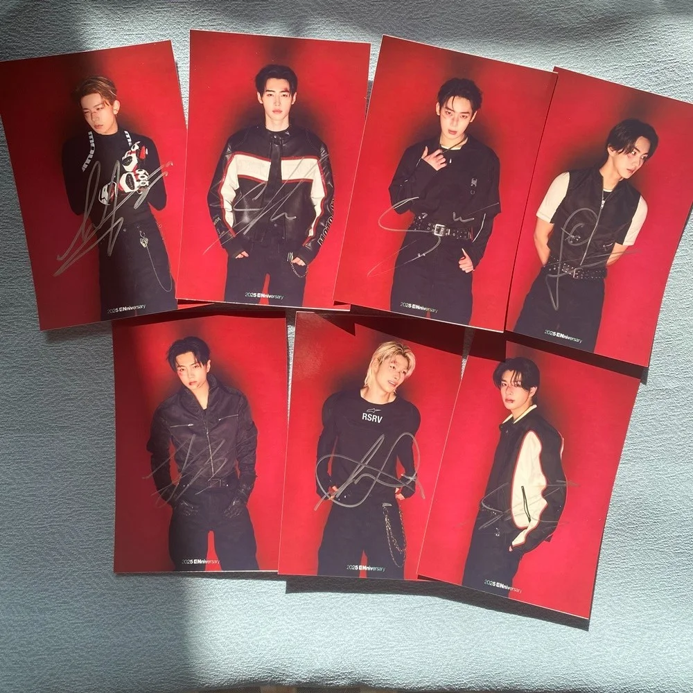 ENHYPEN Autographed Signed Photo For ENniversary FAMILY K-POP Collection 2025, изображение 2