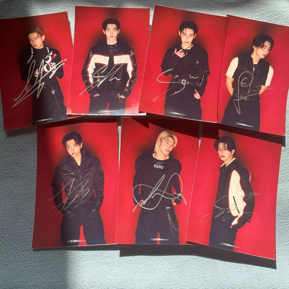 ENHYPEN Autographed Signed Photo For ENniversary FAMILY K-POP Collection 2025, изображение 3