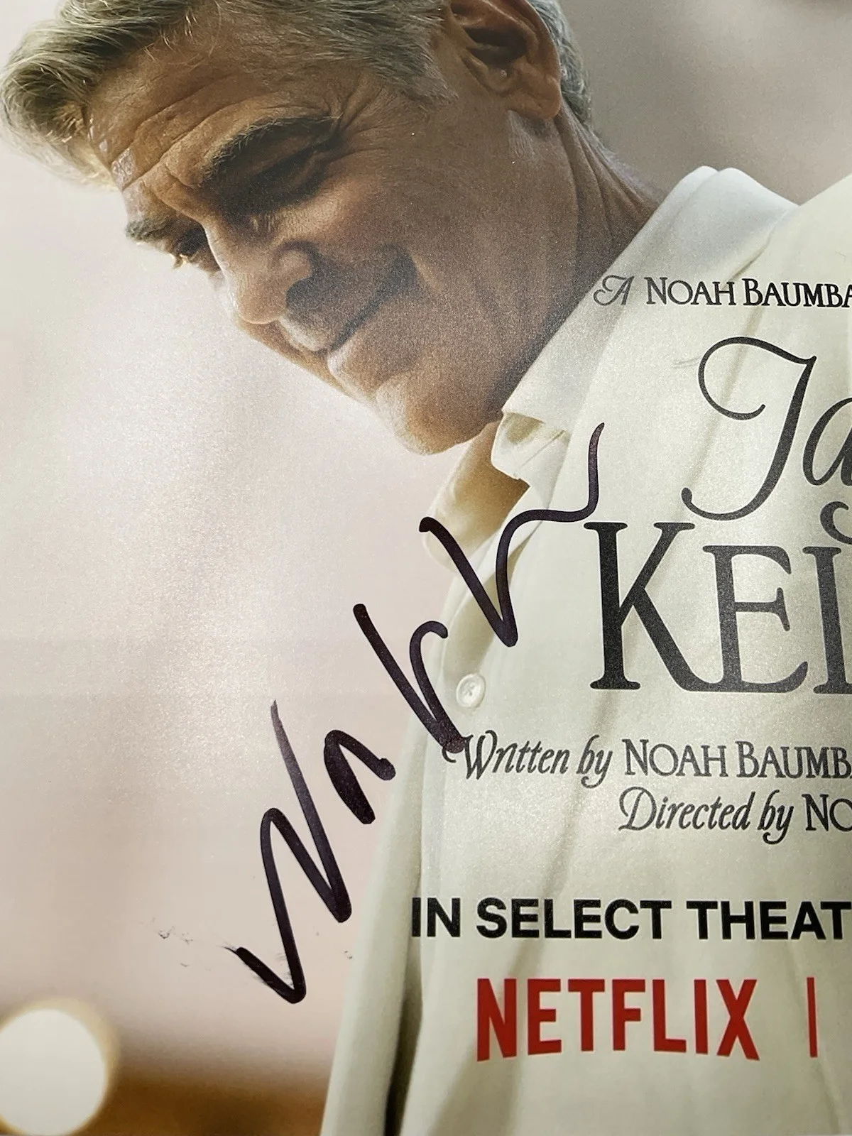 Noah Baumbach — Noah Baumbach signed 12x18 Jay Kelly signed 12x18 BAS Noah Baumbach autographed, image 2