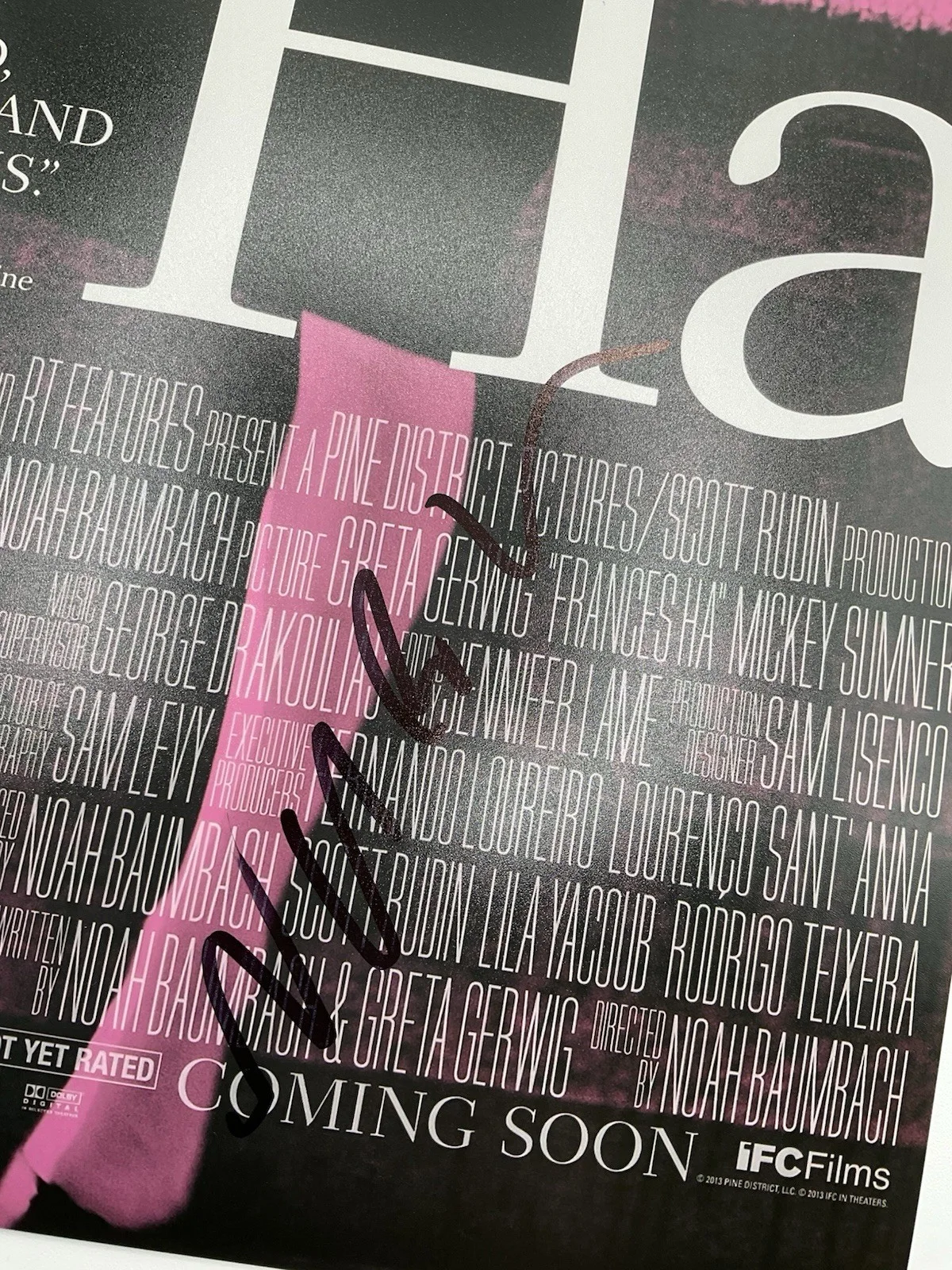 Noah Baumbach — Noah Baumbach signed photo Frances Ha signed 12x18 BAS Director autographed pic, image 2
