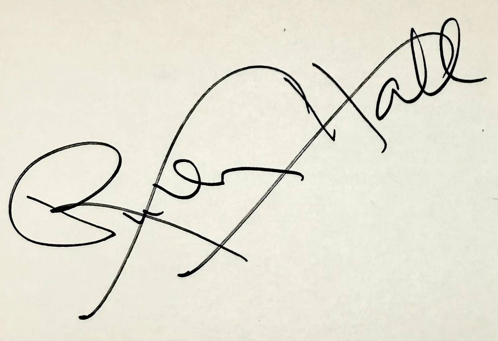 Ruth Hall — RUTH HALL Signed Autographed 4"x 6" INDEX CARD Strawberry Roan MONKEY BUSINESS, image 2