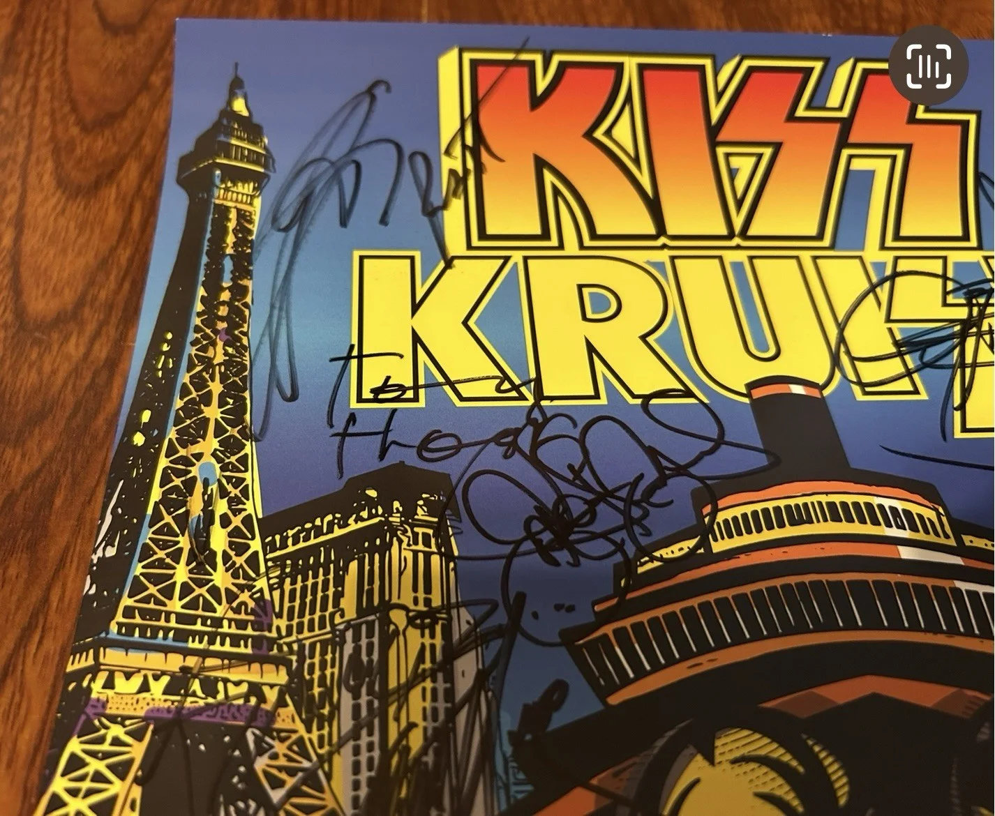 KISS KRUISE LAS VEGAS SIGNED X22 POSTER STANLEY SIMMONS SINGER THAYER, изображение 2