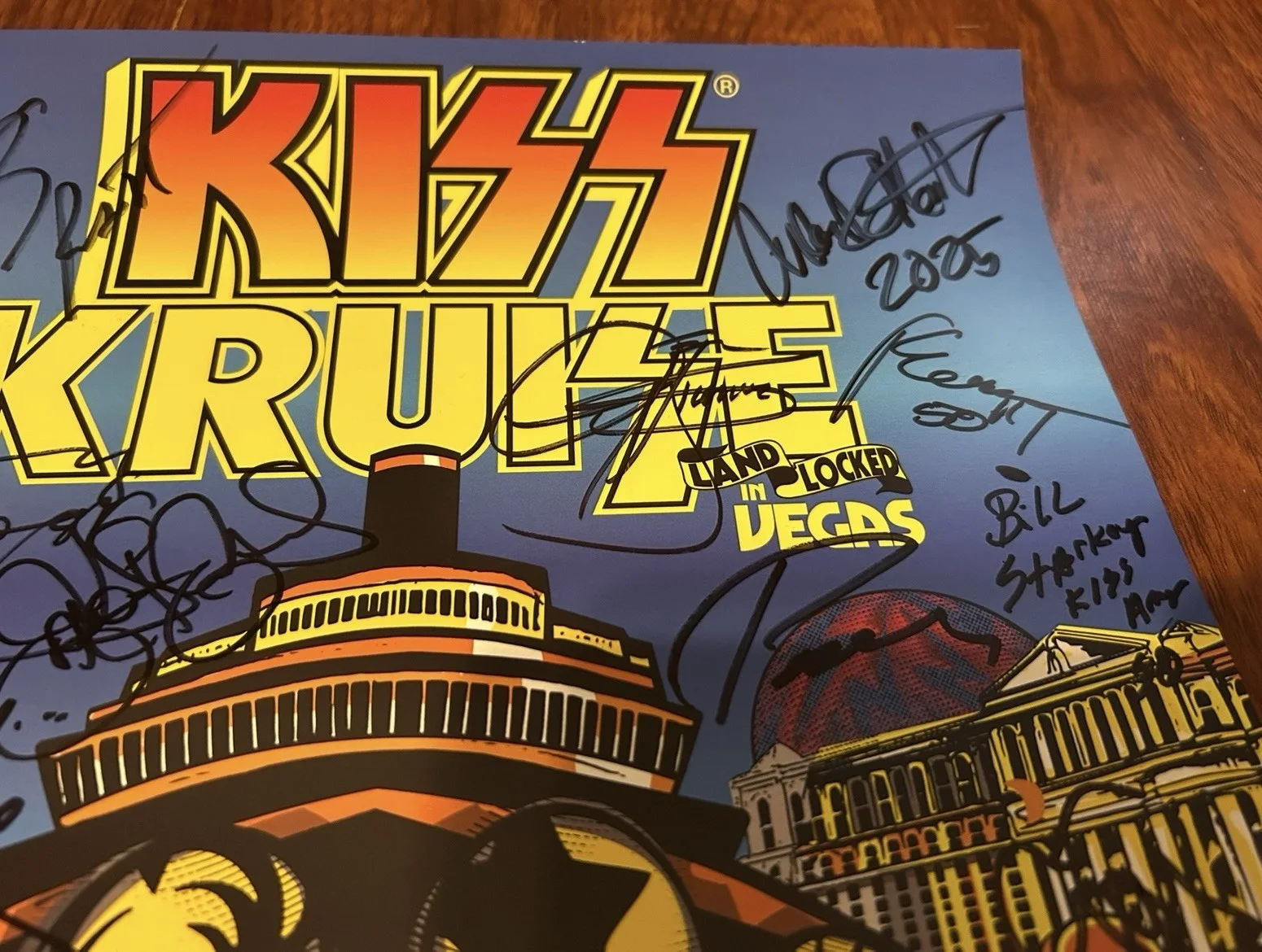 KISS KRUISE LAS VEGAS SIGNED X22 POSTER STANLEY SIMMONS SINGER THAYER, изображение 3