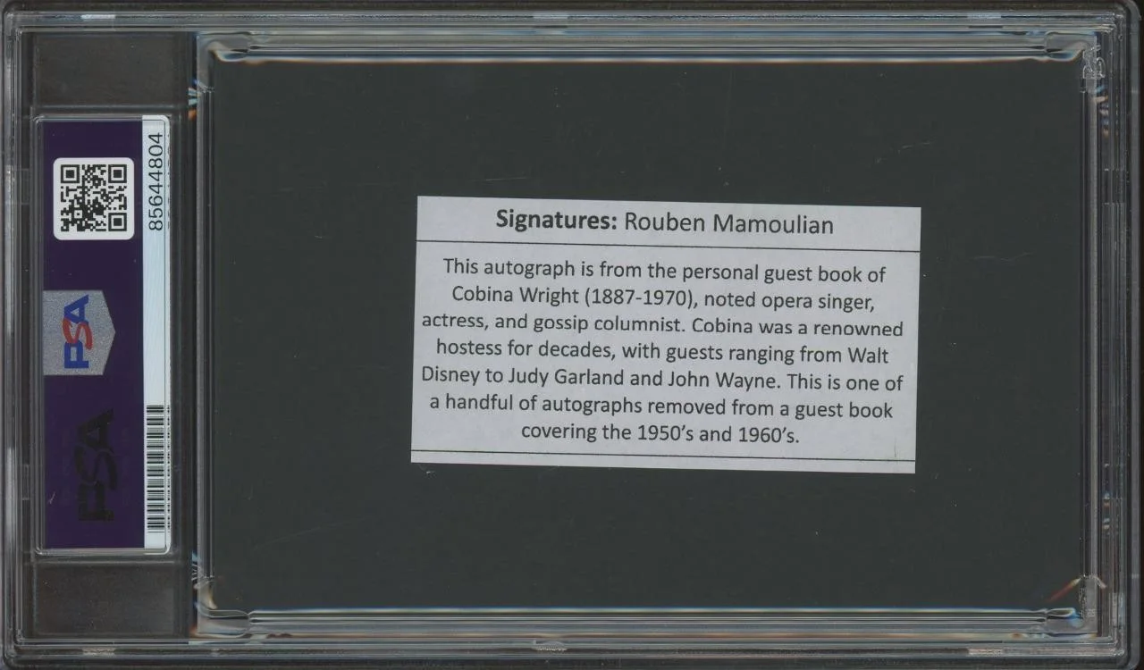 Rouben Mamoulian — ROUBEN MAMOULIAN autograph cut Director "Dr. Jekyll and Mr. Hyde" signed PSA/DNA, image 2