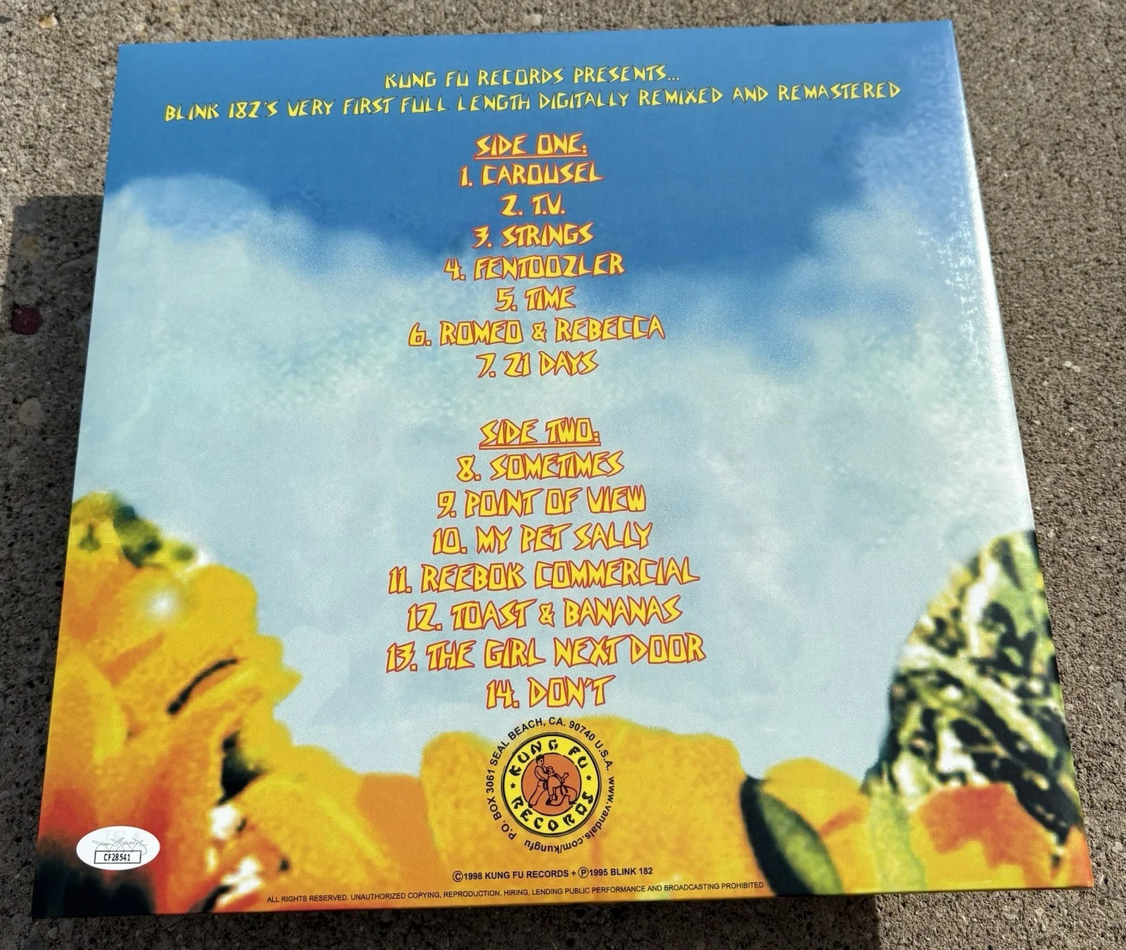 BLINK 182 Mark Hoppus SIGNED Blue Vinyl JSA COA Buddha, image 2