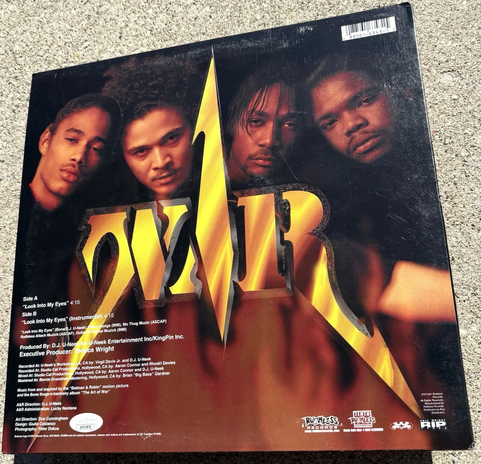 BONE THUGS N HARMONY SIGNED Vinyl JSA COA Look Into My Eyes, image 4