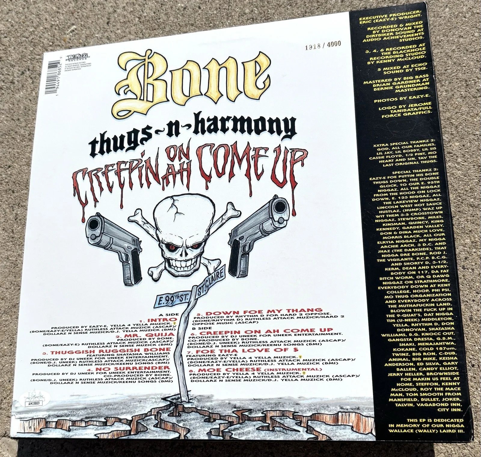 BONE THUGS N HARMONY SIGNED Splatter Vinyl JSA COA RSD Creepin On Ah Come Up, изображение 2