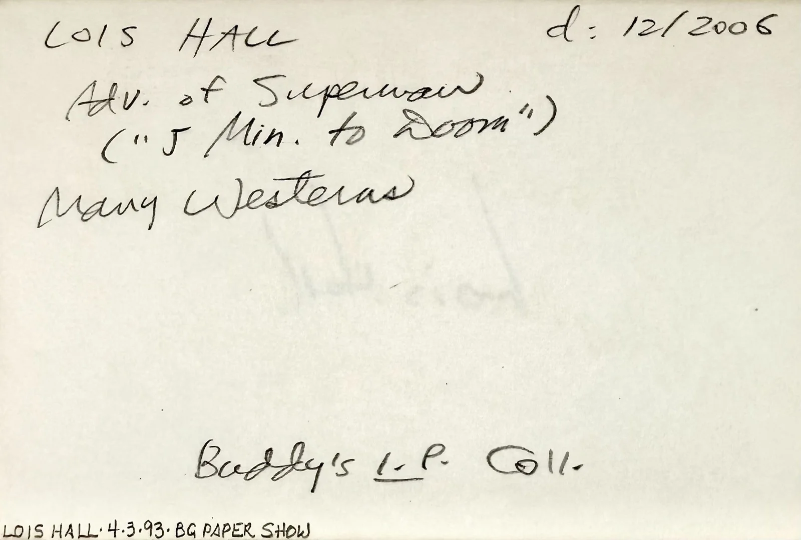 Lois Hall — LOIS HALL Signed Autographed 4"x 6" INDEX CARD Daughter of the Jungle DEAD AGAIN, изображение 5