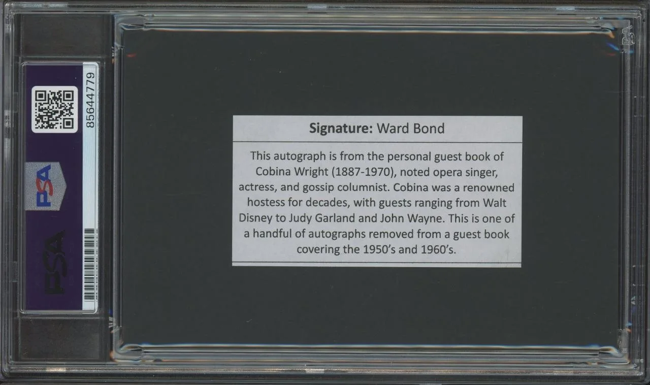 Ward Bond — WARD BOND (1903-1960) autograph cut | "It's a Wonderful Life" - signed PSA/DNA, изображение 2