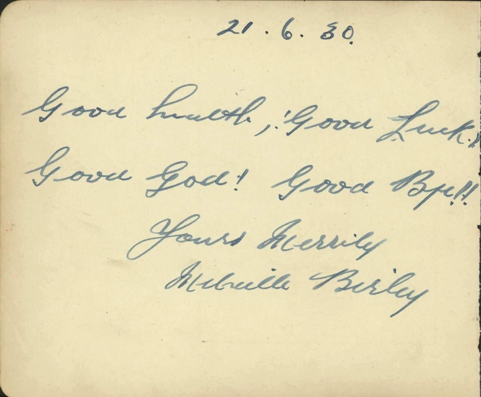 Ann Penn / Melville Birley Autographs - 1928-30, image 2
