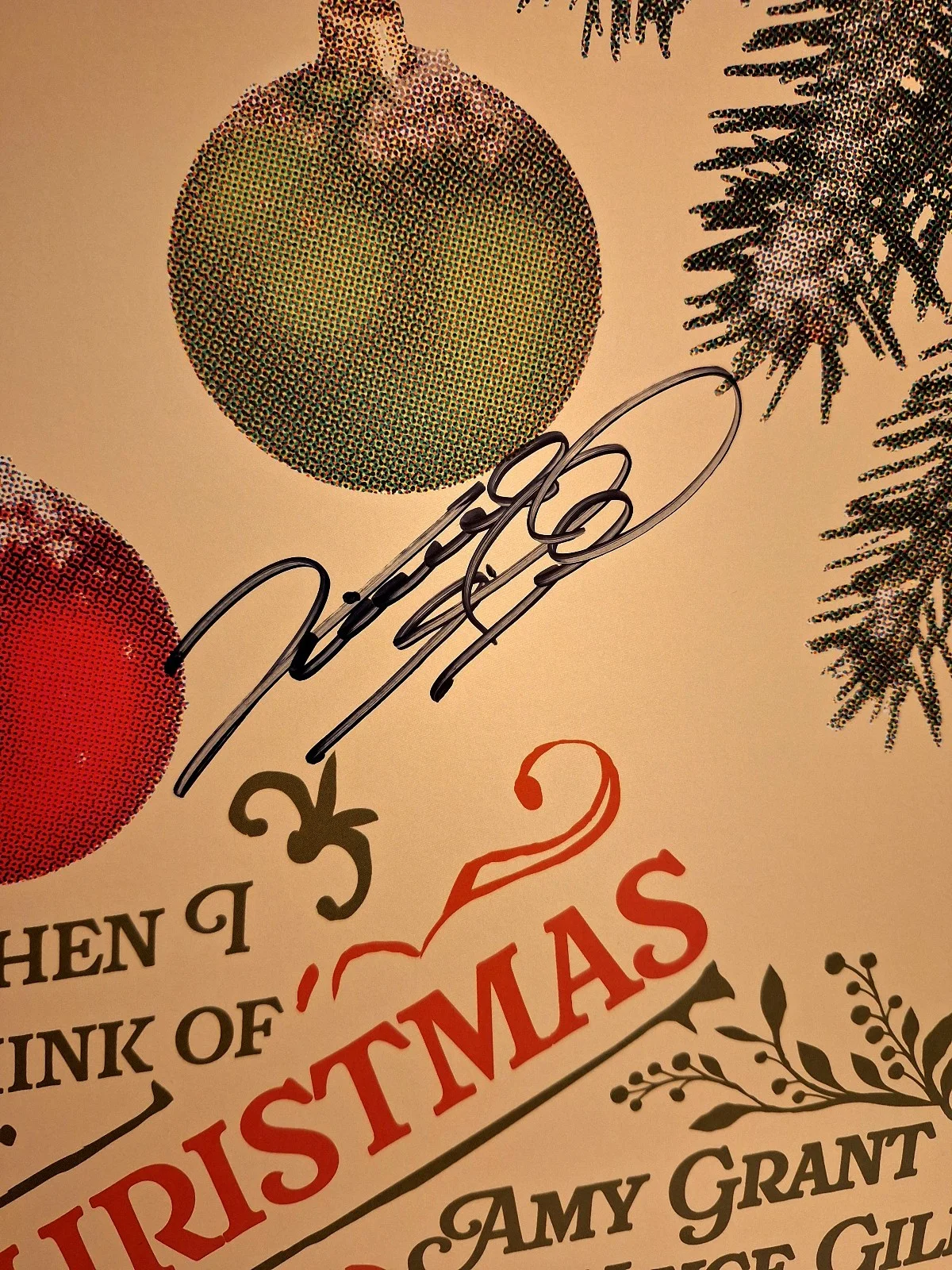 SIGNED Amy grant & Vince gill when i think of Christmas Autographed GREEN vinyl, изображение 2