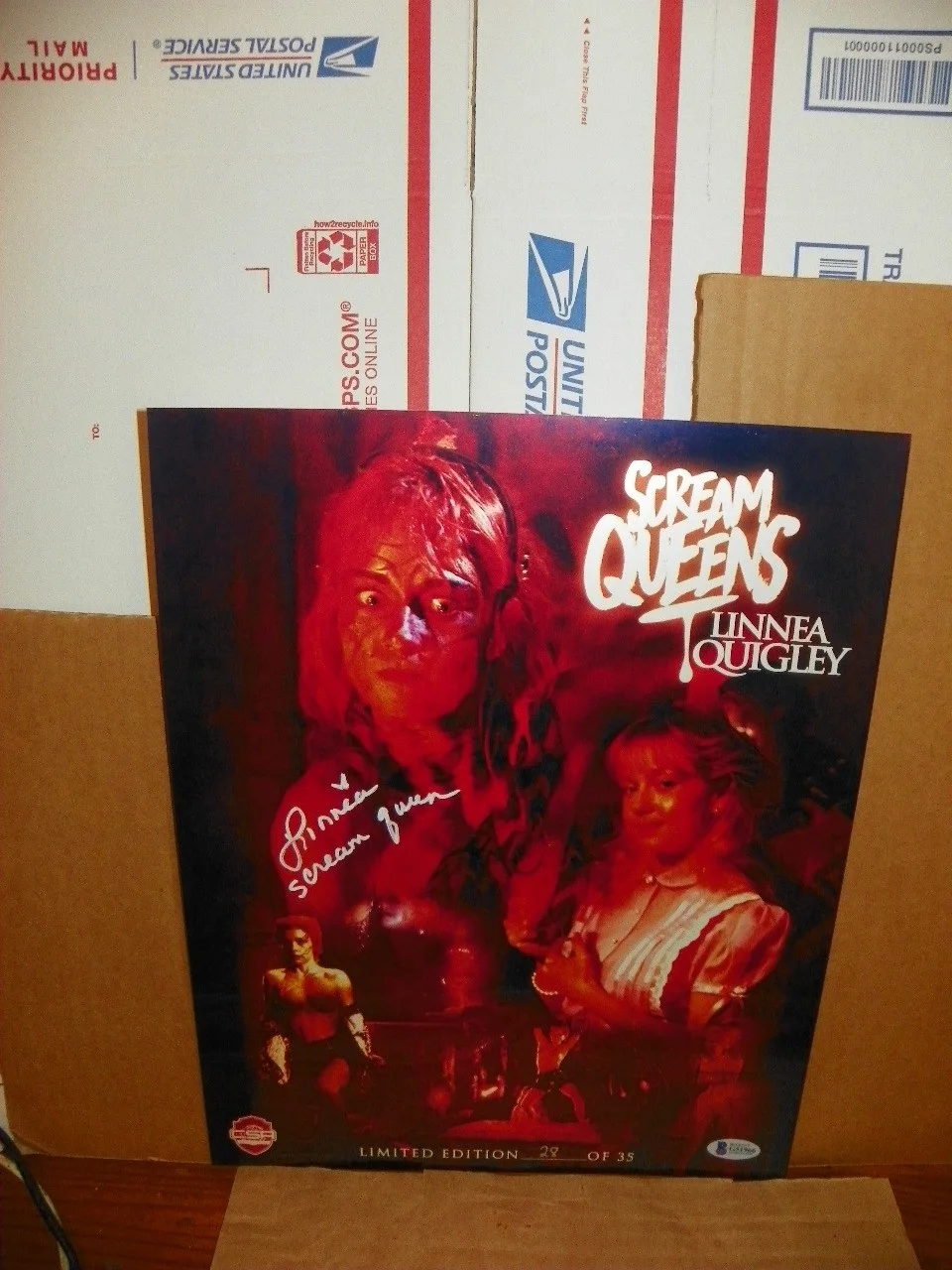 Linnea Quigley — Scream Queen Linnea Quigley Signed 11x14 Metallic LE Photo Beckett COA 28/35