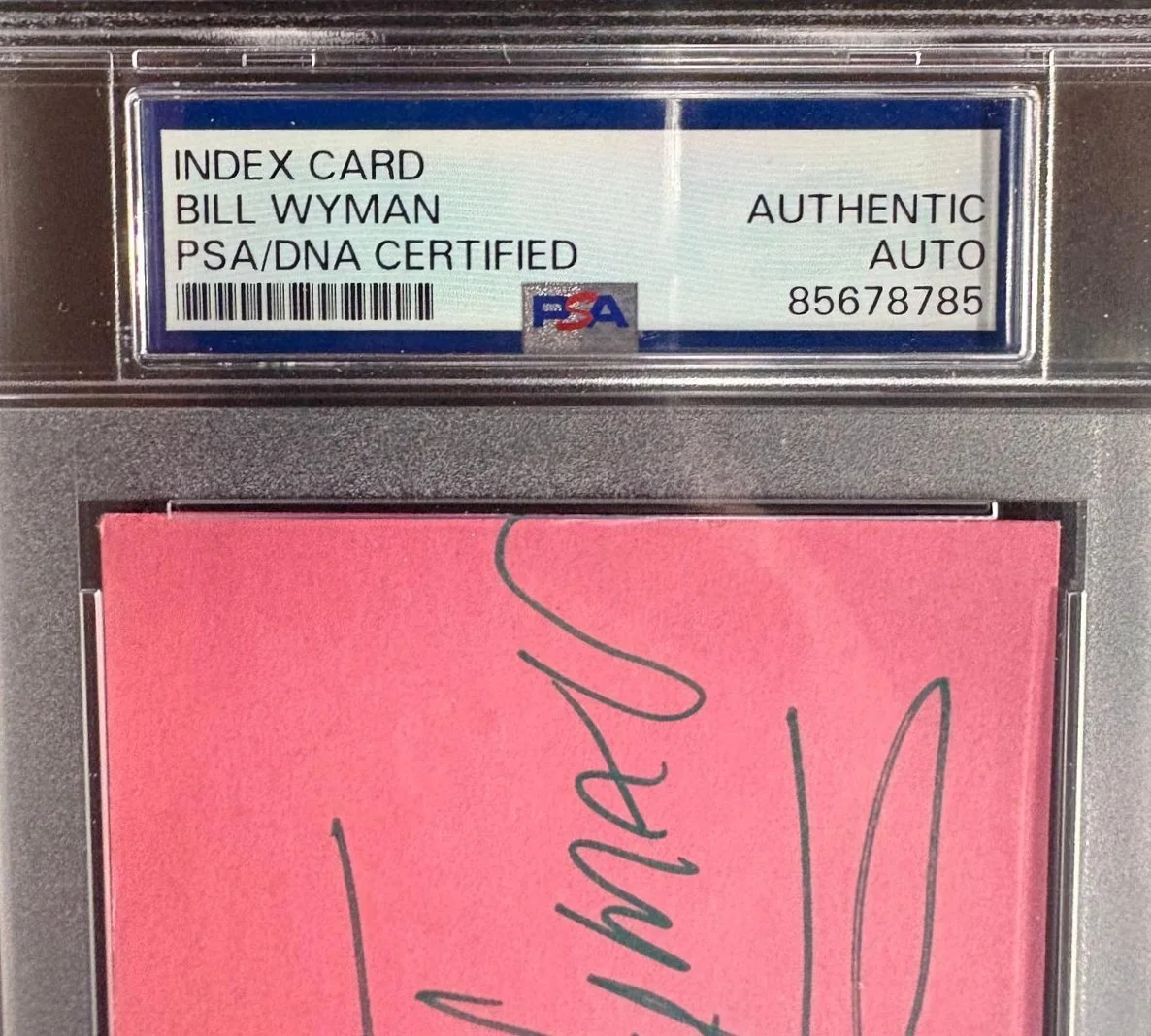 Bill Wyman — BILL WYMAN SIGNED INDEX CARD PSA ENCAPSULATED THE ROLLING STONES JAGGER RARE, изображение 2