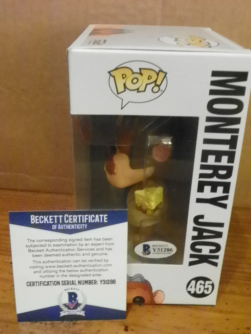 Peter Cullen — Disney Monterey Jack Peter Cullen Signed Autographed Funko Pop #465 Becket COA, изображение 5