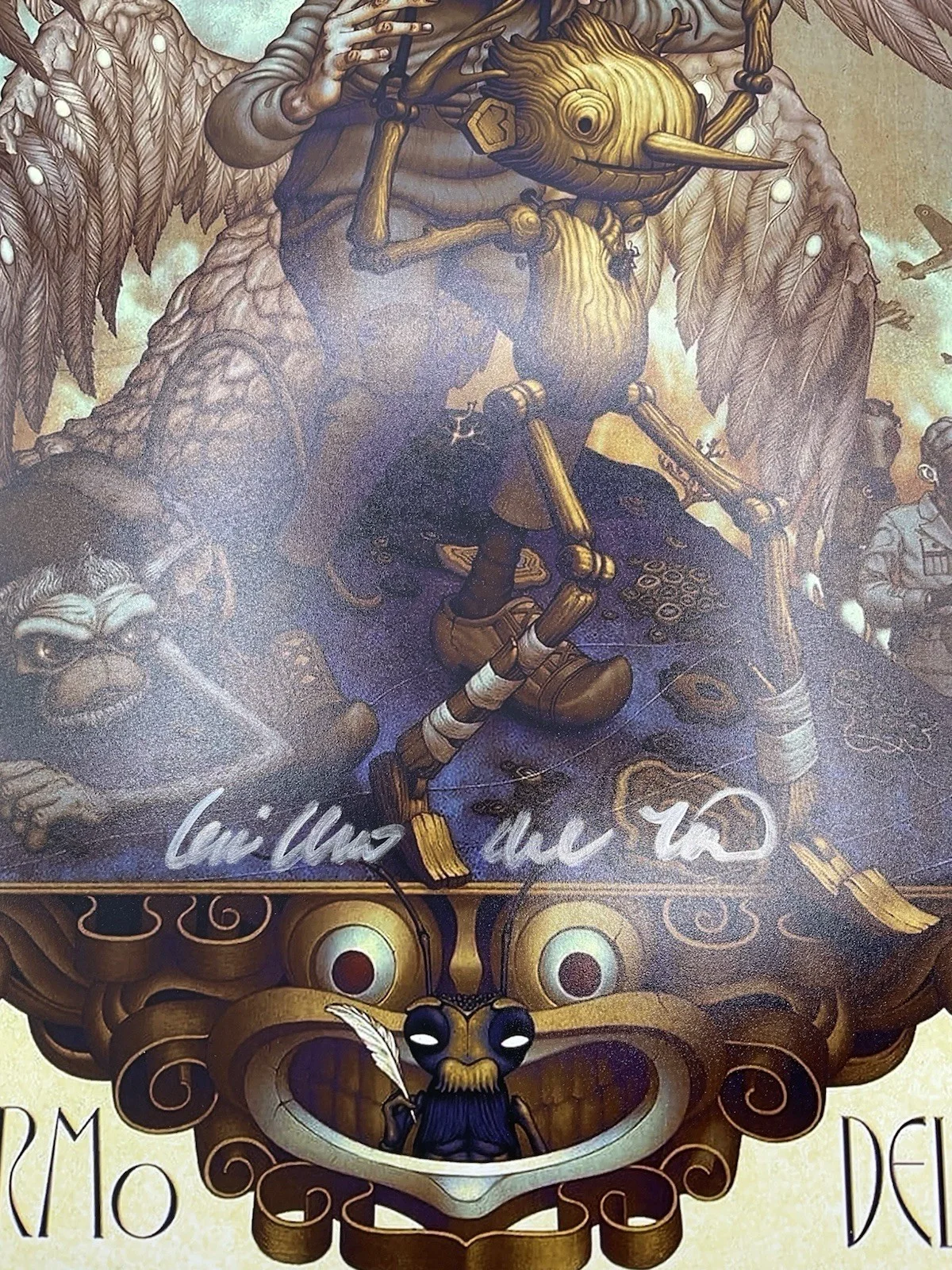 Guillermo del Toro — Guillermo del Toro signed 12x18 BAS Pinocchio signed 12x18 del Toro autograph, image 2