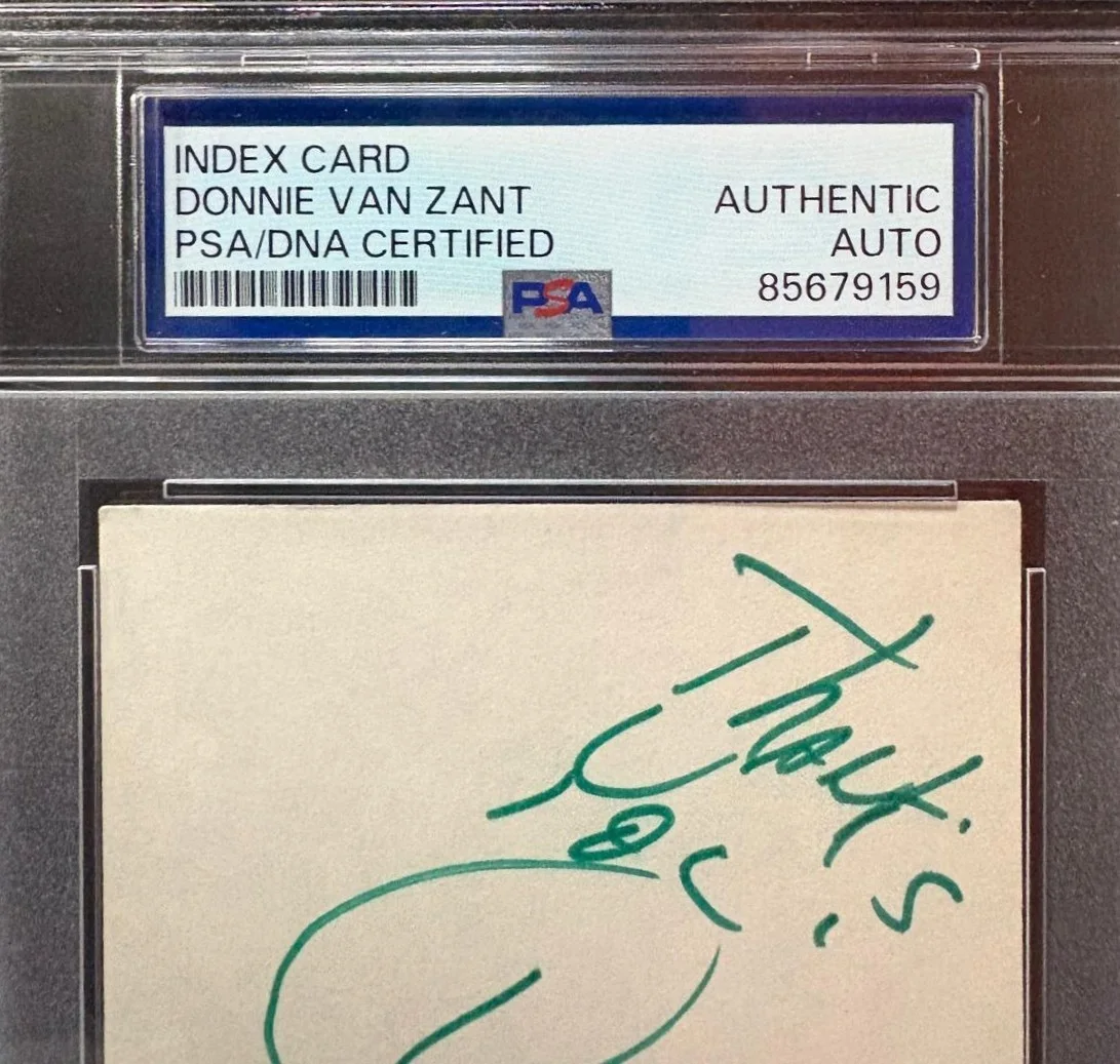 Donnie Van Zant — DONNIE VAN ZANT SIGNED INDEX CARD PSA ENCAPSULATED 38 SPECIAL TOUR DE FORCE, image 2