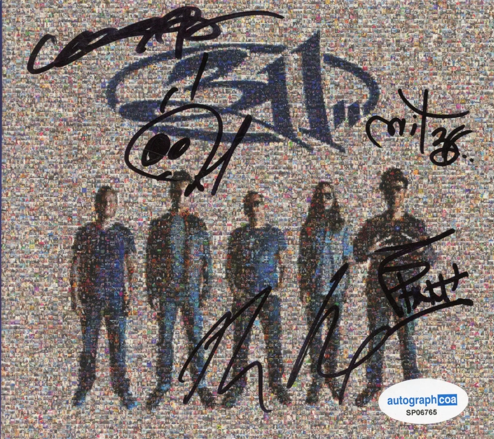 311 Band Signed Autograph Mosaic CD Cover Framed Display Nick Hexum x5 ACOA COA, image 2