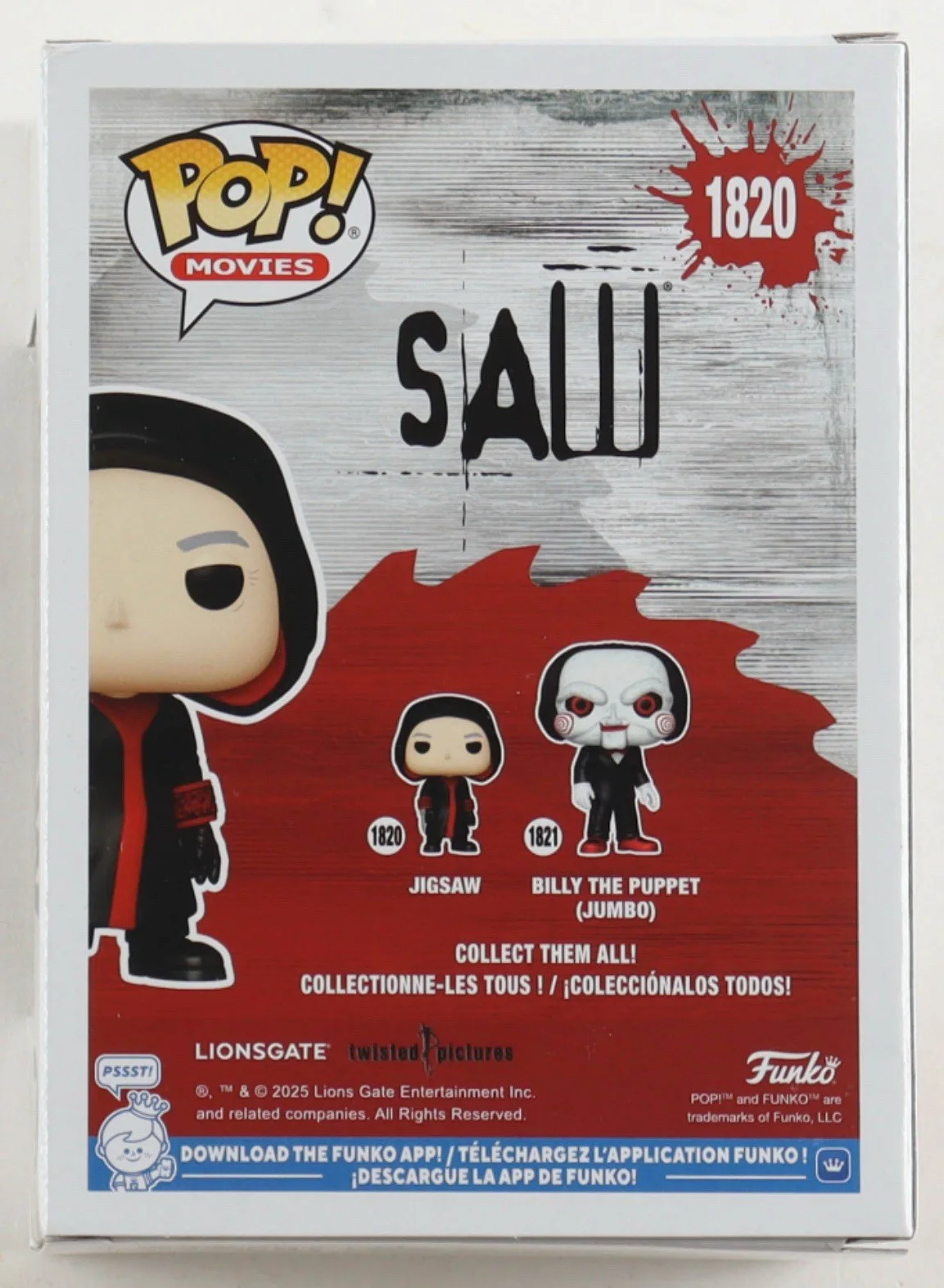 Tobin Bell — Tobin Bell Signed "Saw" #1820 Jigsaw Funko Pop Inscribed “Jigsaw” (Beckett), изображение 3