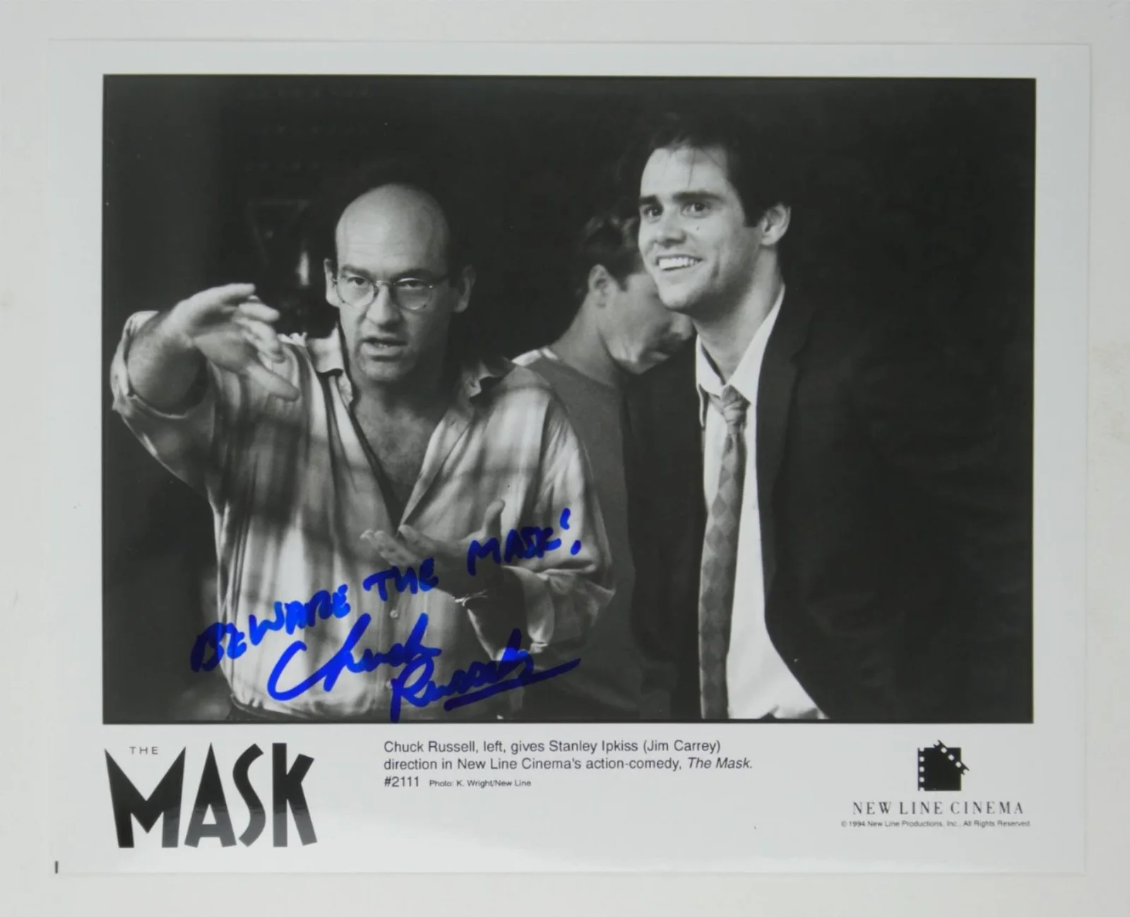 Chuck Russell — Chuck Russell Signed B&W 8x10 Promo Photo Director The Mask Autographed