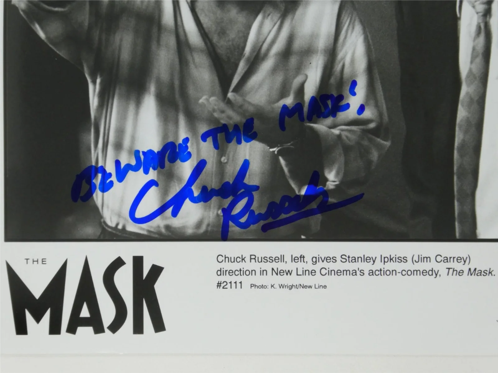 Chuck Russell — Chuck Russell Signed B&W 8x10 Promo Photo Director The Mask Autographed, изображение 2