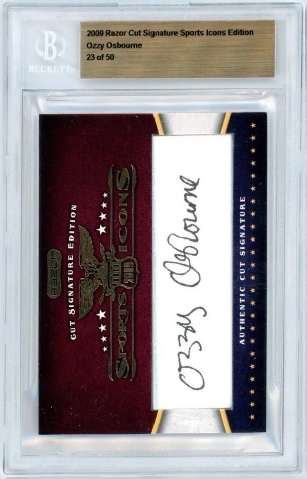 Ozzy Osbourne Signed 2009 Razor Cut Gold Signature Sports Icon Card 35/50 SP BGS, изображение 2