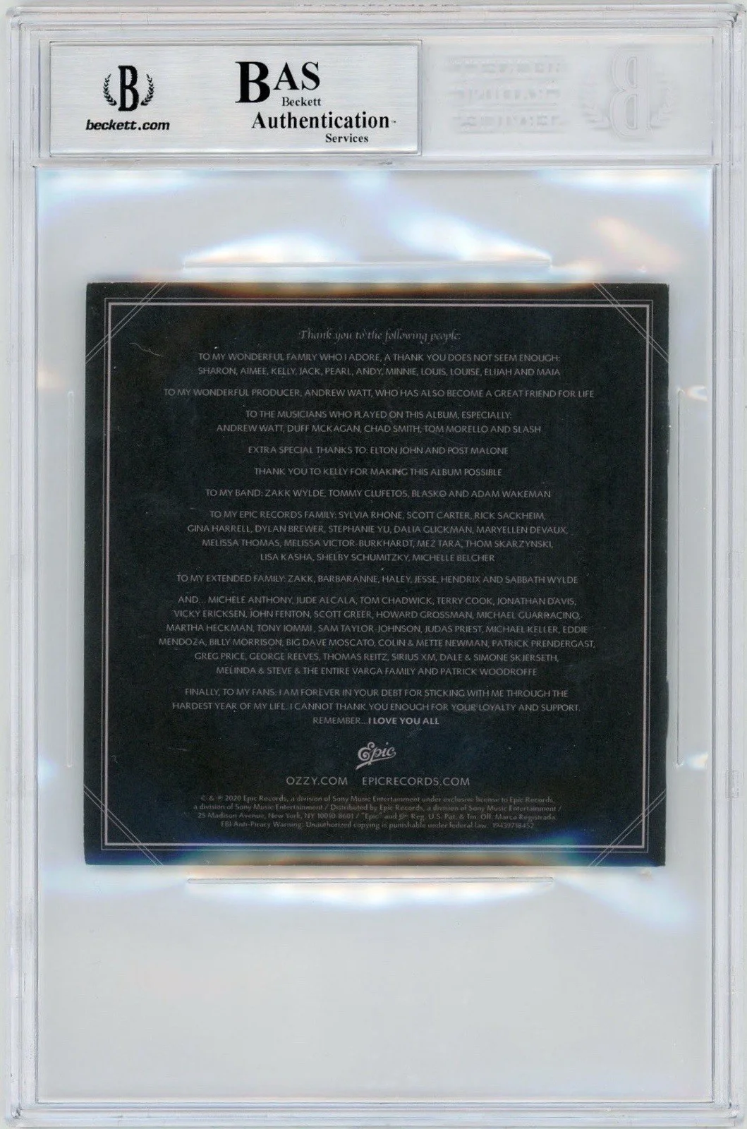 Ozzy Osbourne Signed Ordinary Man CD Cover/Booklet BGS BAS Beckett Authentic, image 2
