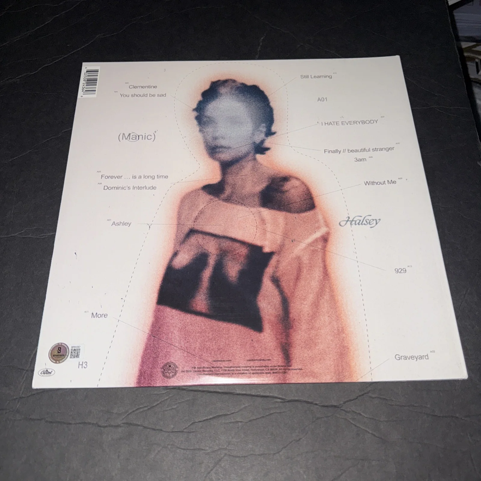Halsey Signed Manic Vinyl Record LP Beckett BAS, image 2