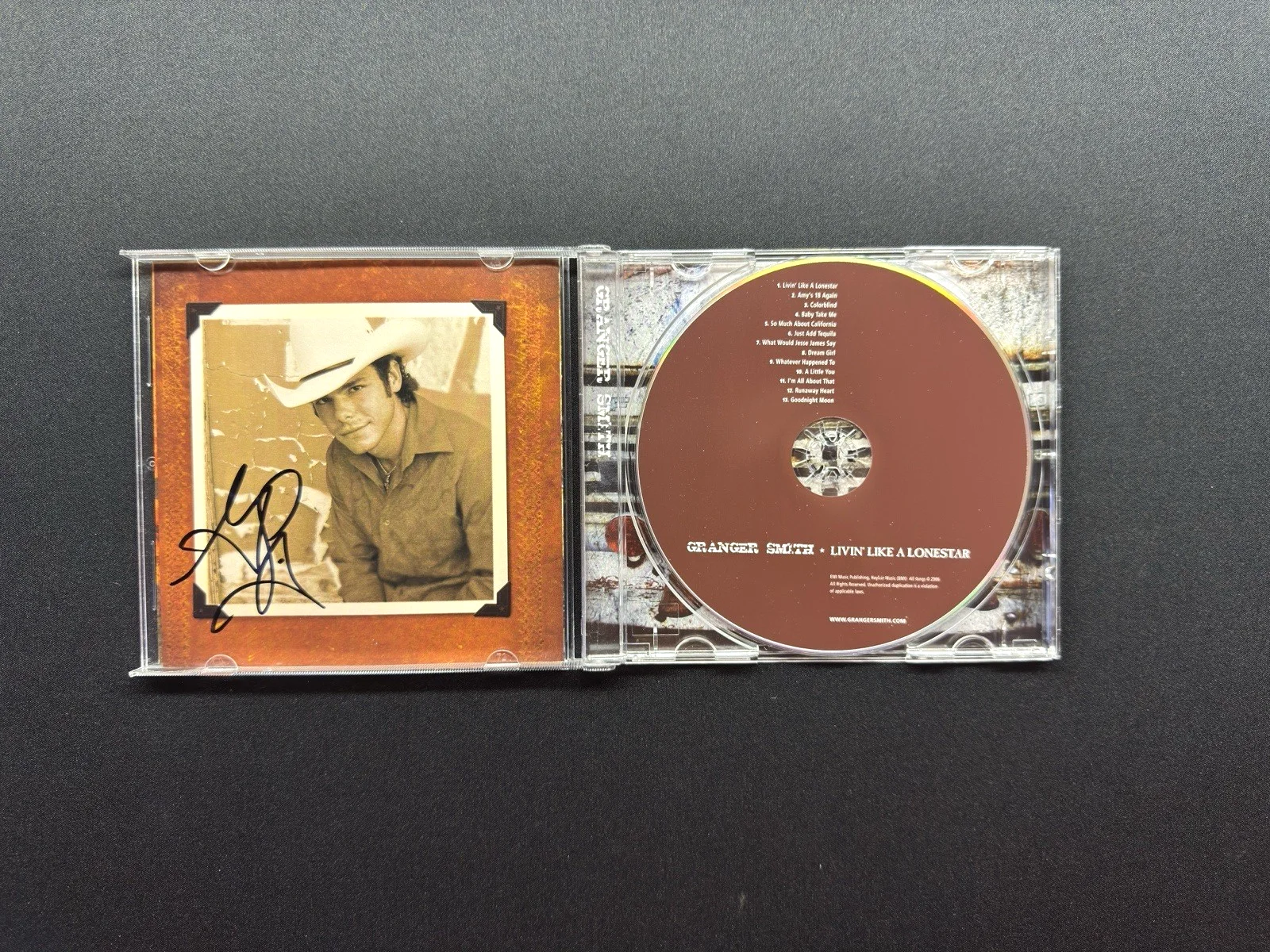 Granger Smith Signed Autograph LIVIN' LIKE A LONESTAR CD Yee Yee autographed, image 2