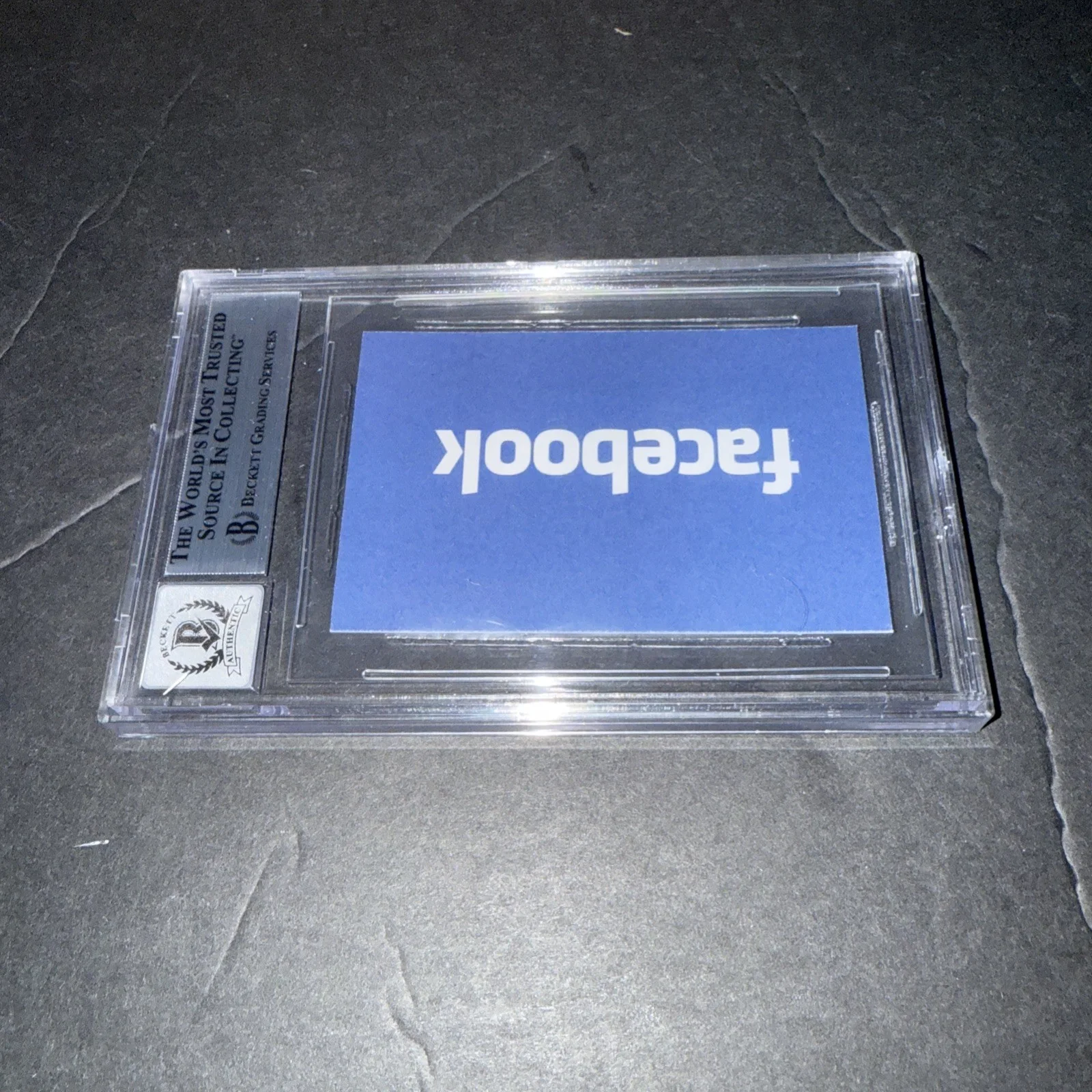 Jesse Eisenberg Signed Social Network Business Card Slabbed 10 Beckett BAS E, image 2