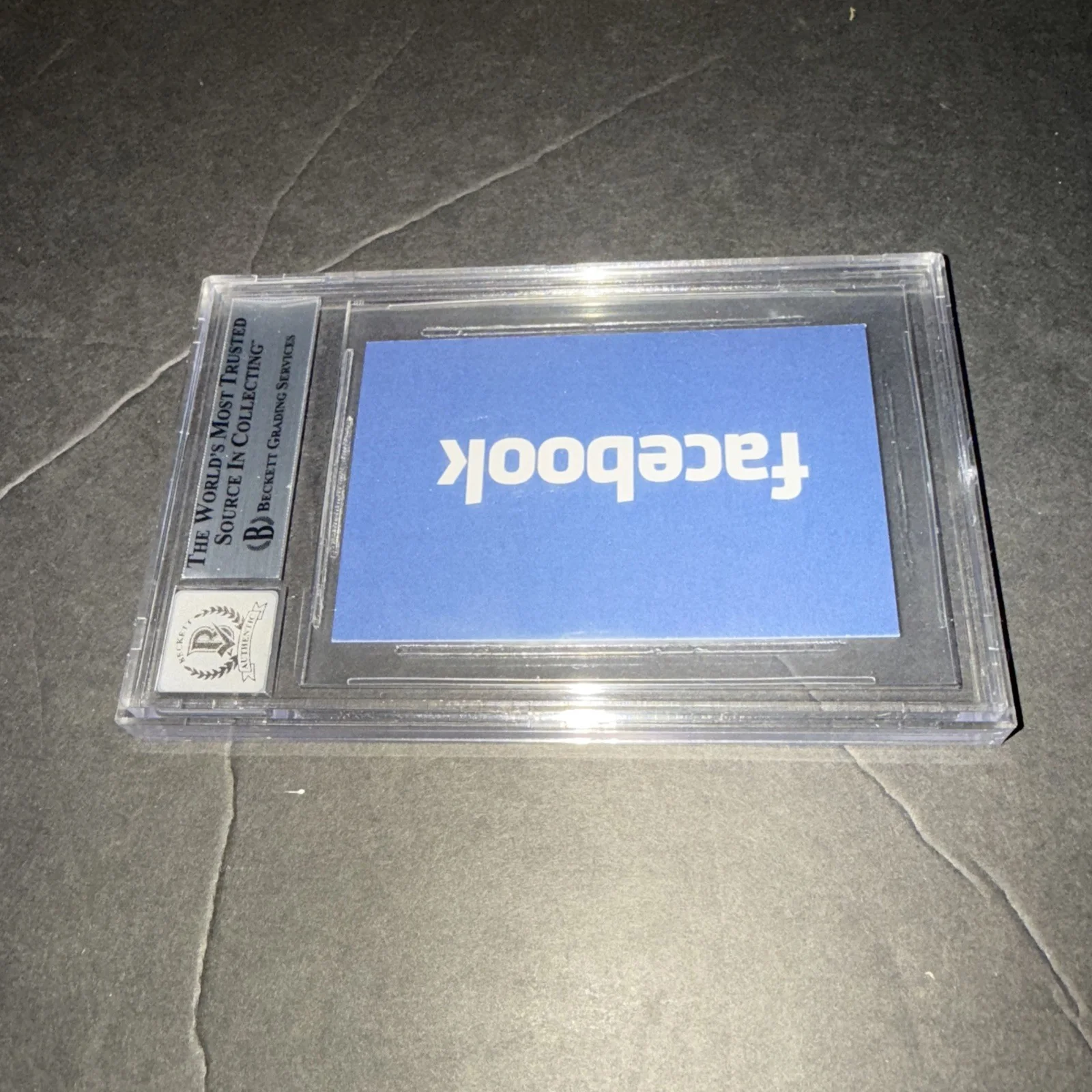 Jesse Eisenberg Signed Social Network Business Card 10 Slab Beckett BAS Z, изображение 2