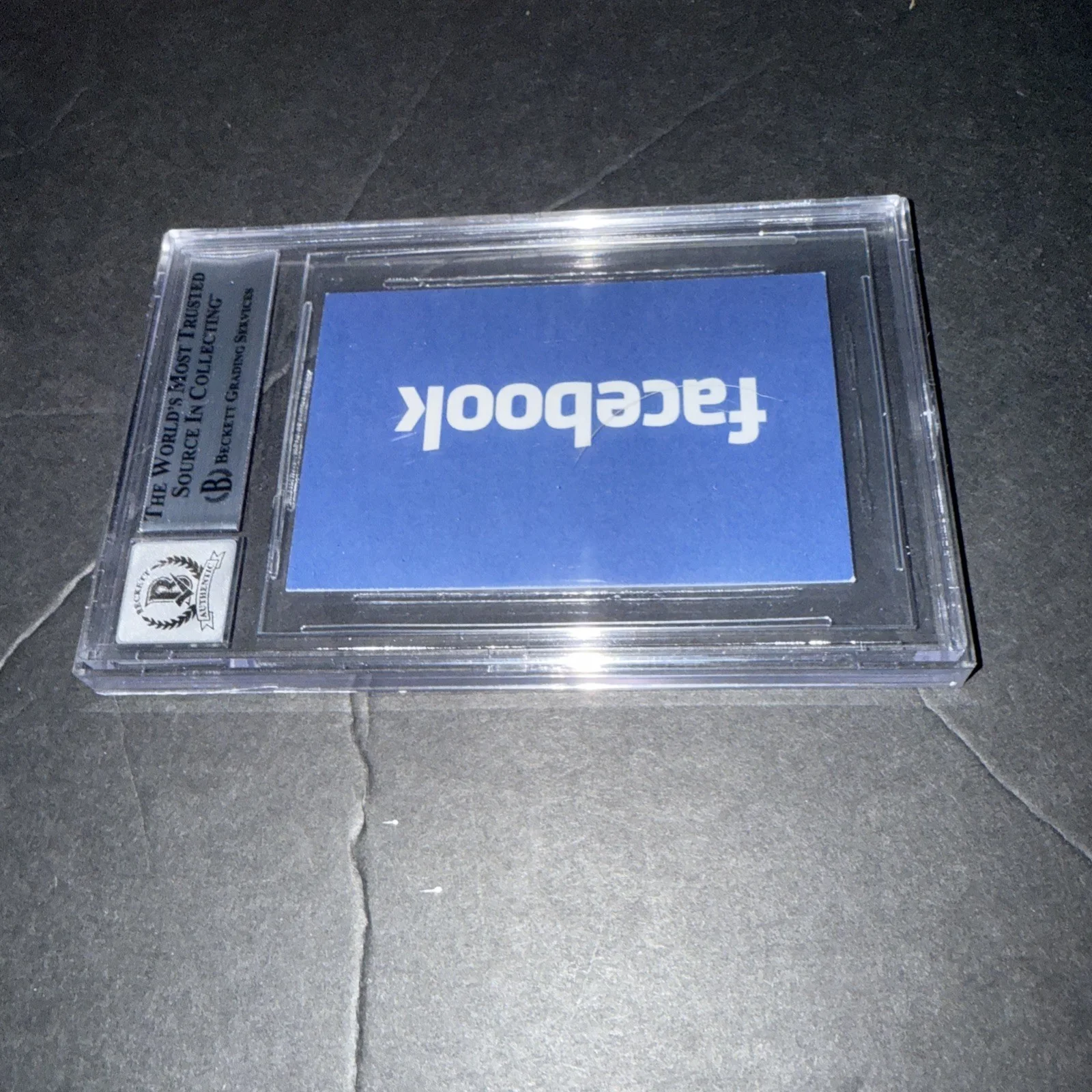 Jesse Eisenberg Signed Social Network Business Card 10 Slab Beckett BAS Y, изображение 2