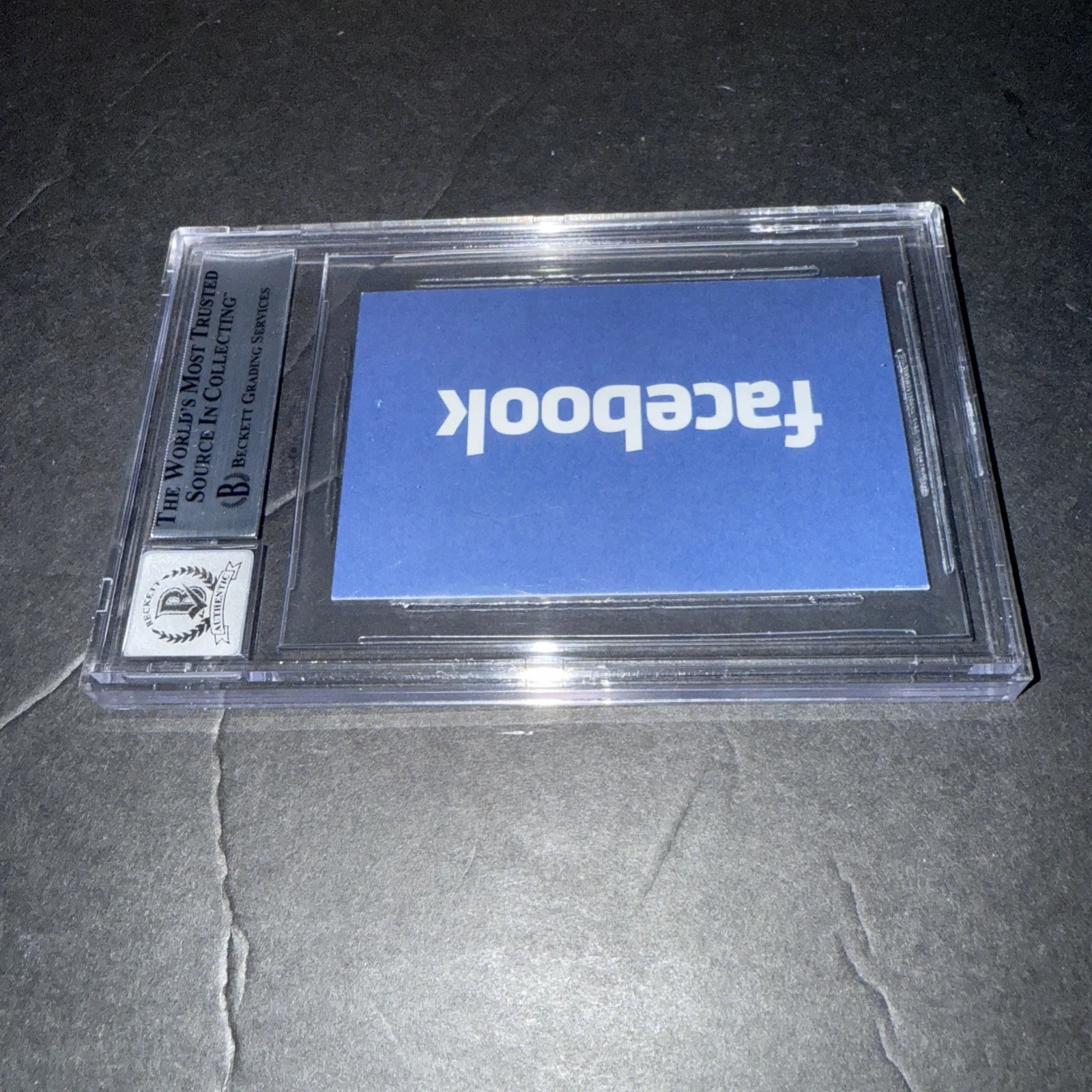 Jesse Eisenberg Signed Social Network Business Card 10 Slab Beckett BAS X, изображение 2