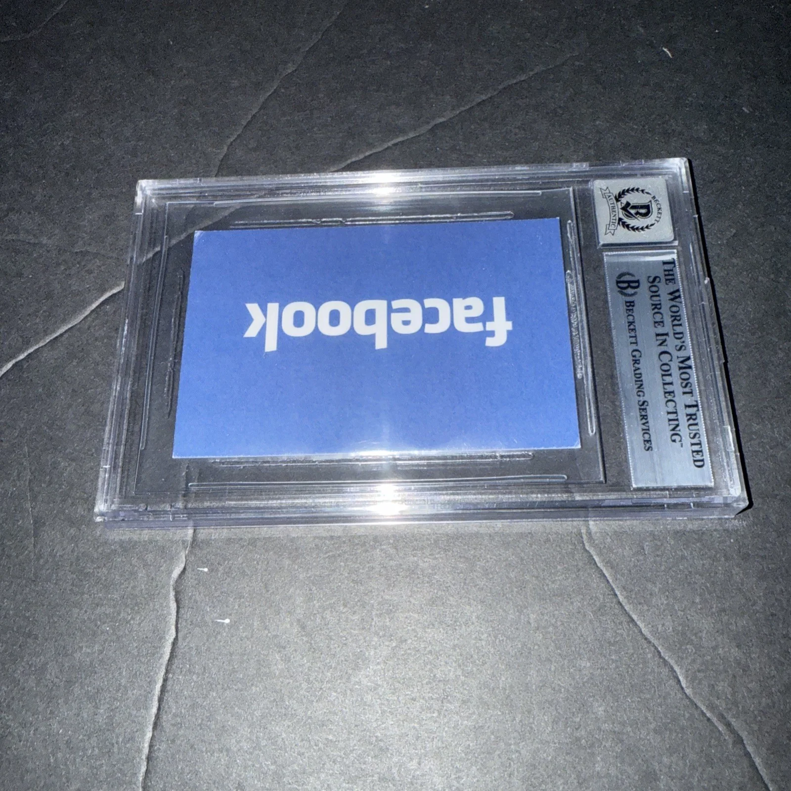Jesse Eisenberg Signed Social Network Business Card 10 Slab Beckett BAS W, изображение 2