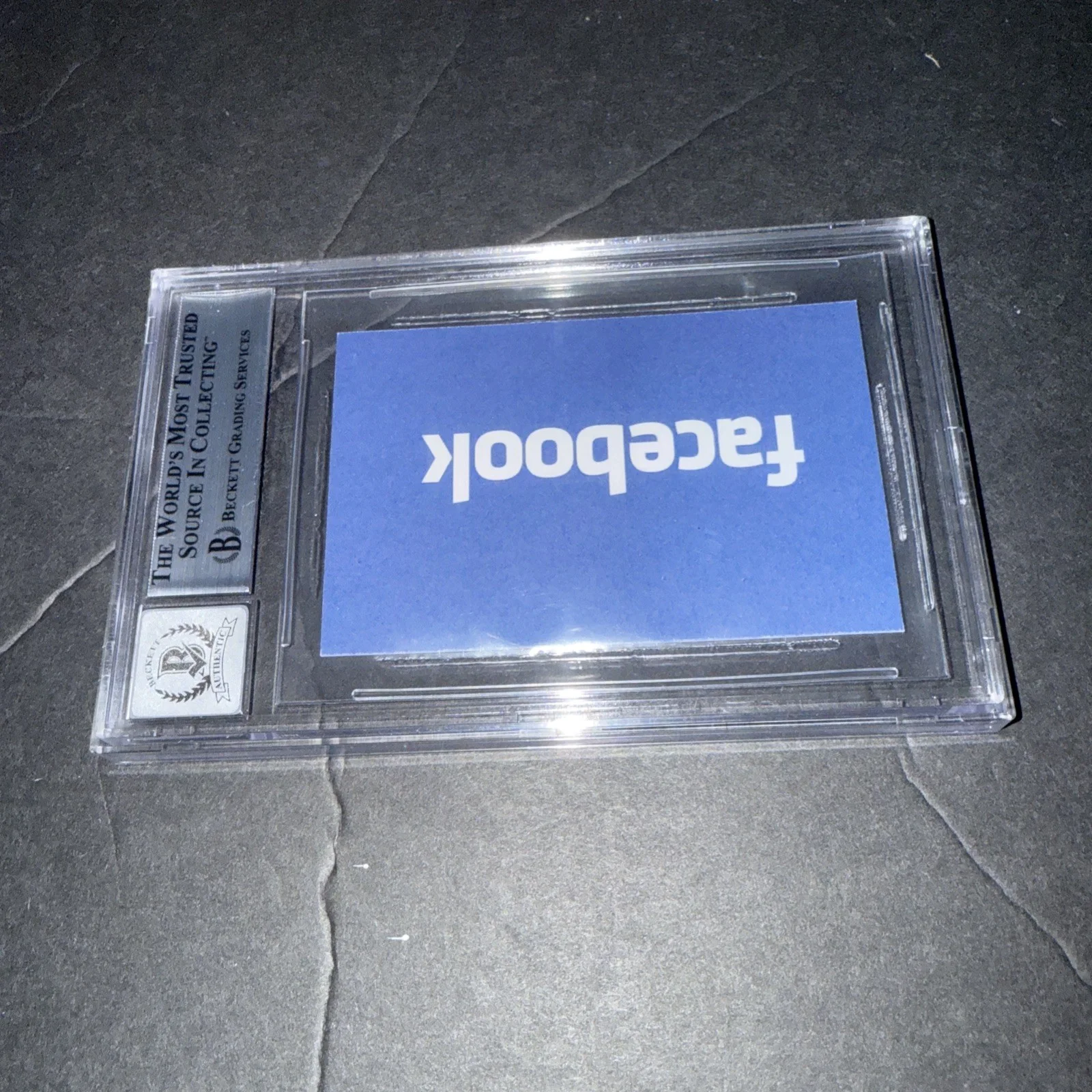 Jesse Eisenberg Signed Social Network Business Card 10 Slab Beckett BAS V, изображение 2