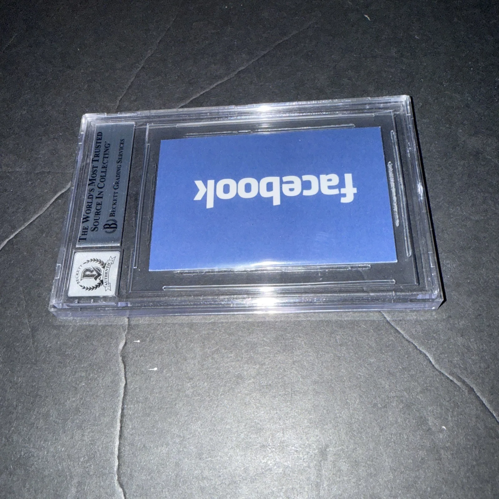 Jesse Eisenberg Signed Social Network Business Card 10 Slab Beckett BAS U, image 2