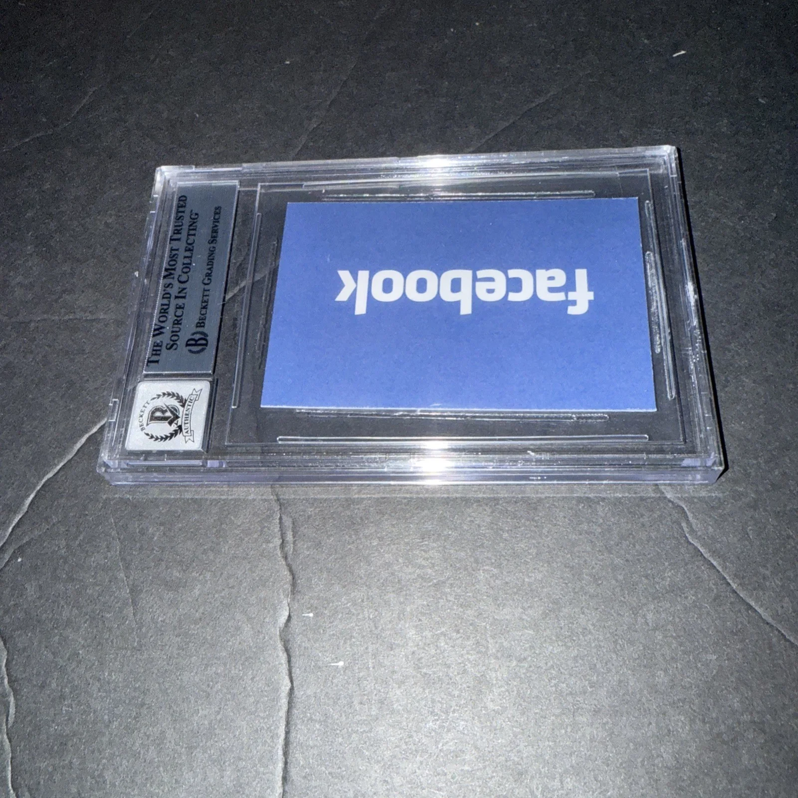 Jesse Eisenberg Signed Social Network Business Card 10 Slab Beckett BAS R, изображение 2