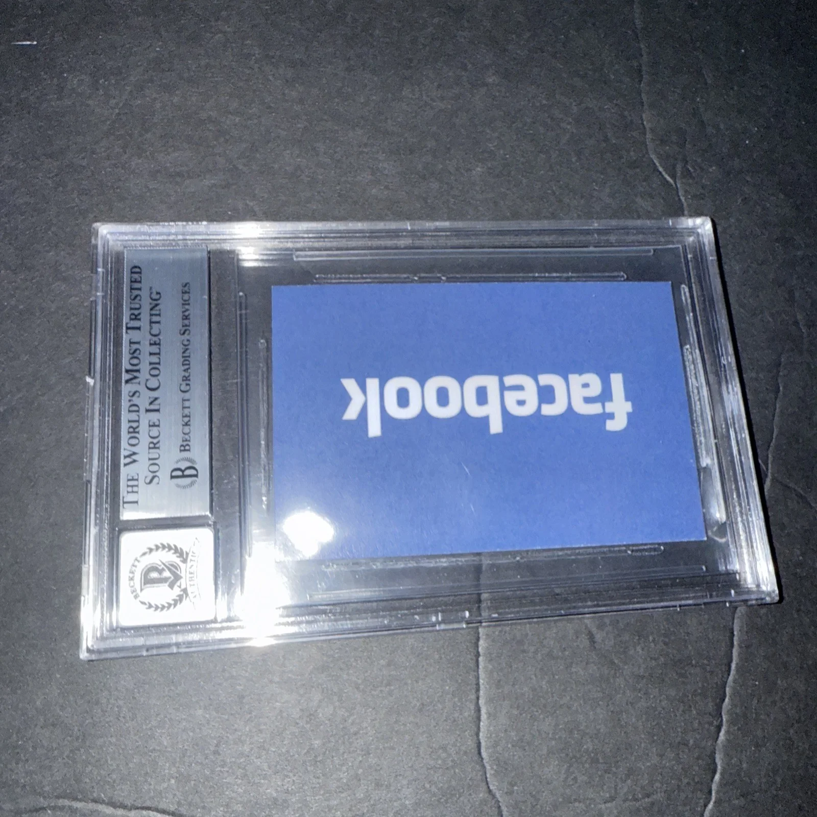 Jesse Eisenberg Signed Social Network Business Card 10 Slab Beckett BAS N, изображение 2
