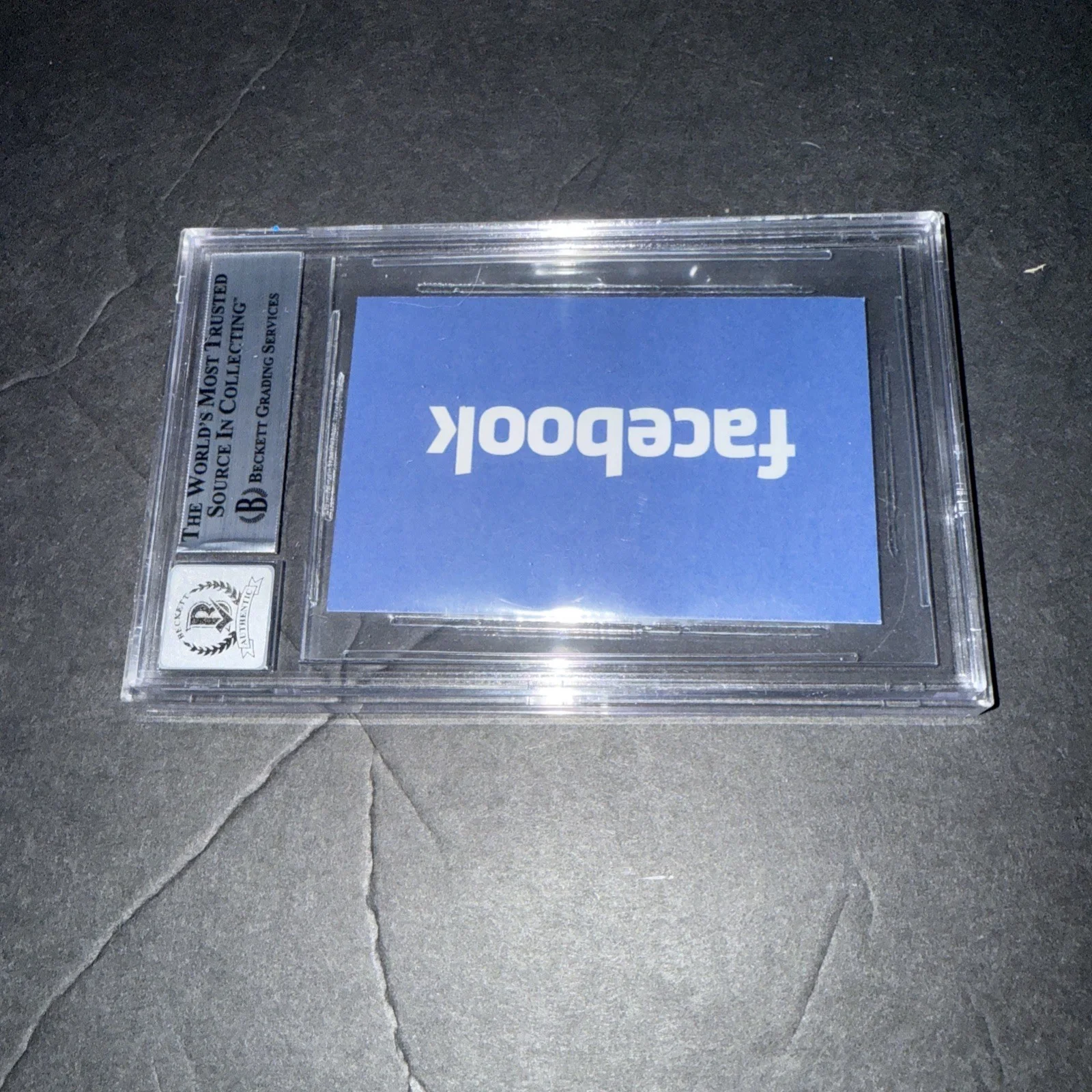 Jesse Eisenberg Signed Social Network Business Card 10 Slab Beckett BAS Q, изображение 2
