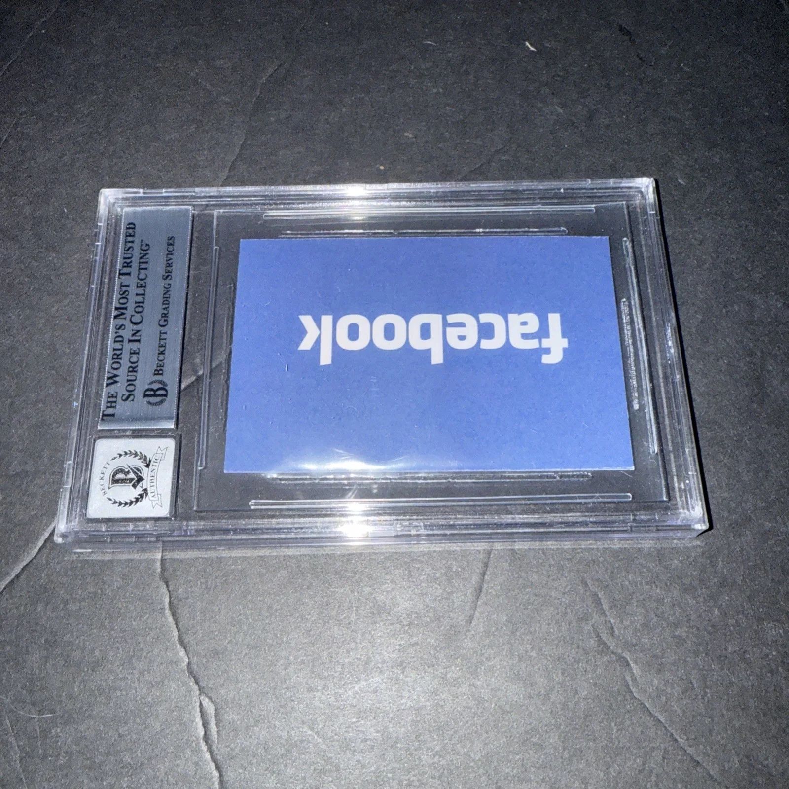 Jesse Eisenberg Signed Social Network Business Card 10 Slab Beckett BAS L, изображение 2