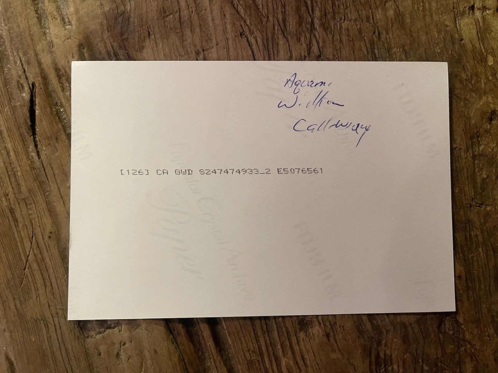 William Callaway — WILLIAM CALLAWAY, HAND SIGNED 4X8 PHOTOGRAPH. VOICE ACTOR AQUAMAN, image 4